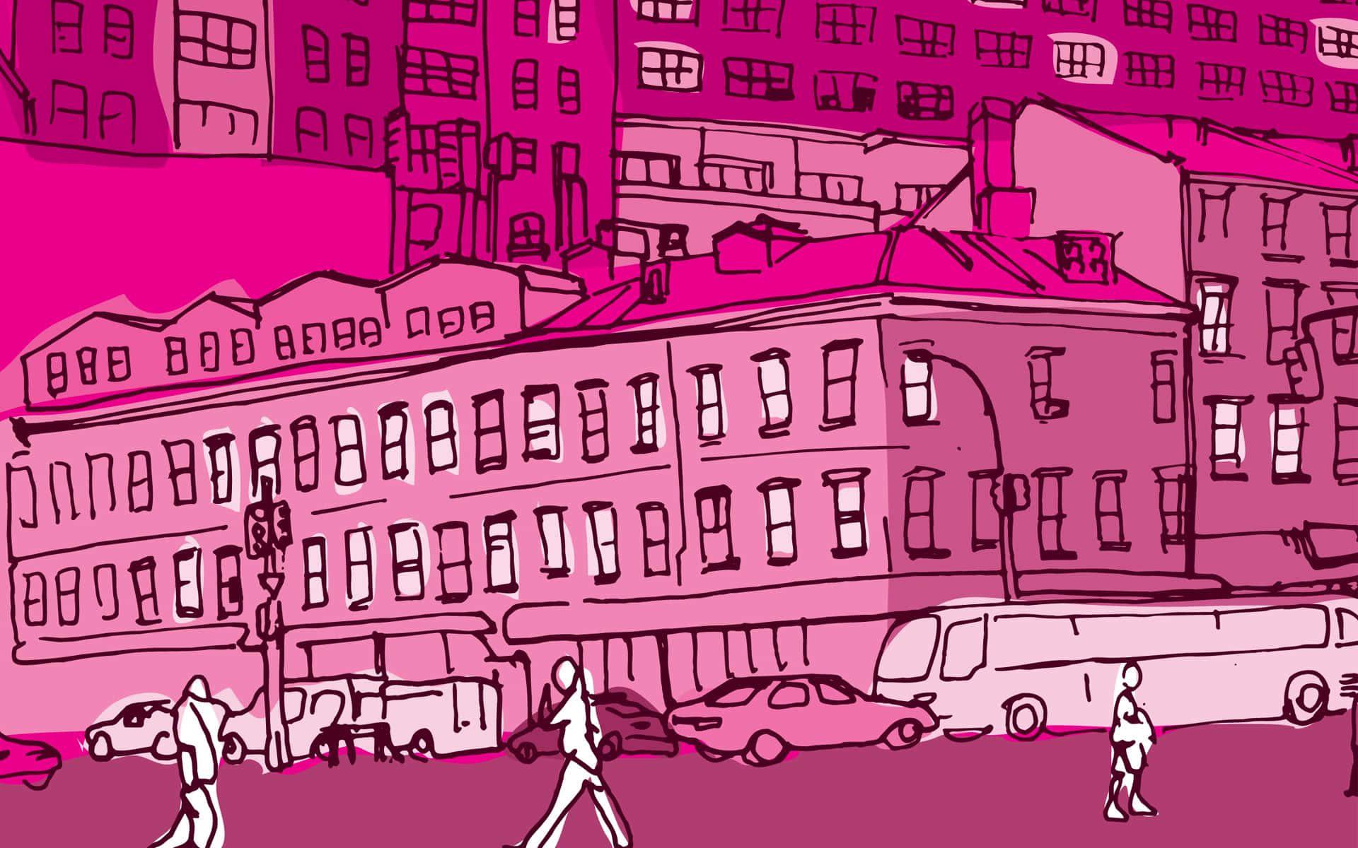 Pink Laptop Cartoon — 1920x1200 wallpaper