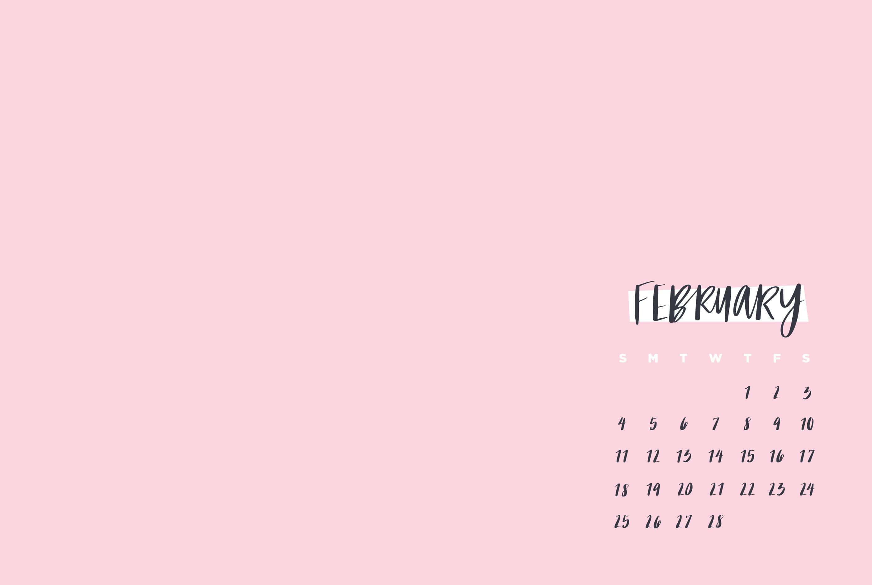 Pink Laptop February — 2800x1880 wallpaper