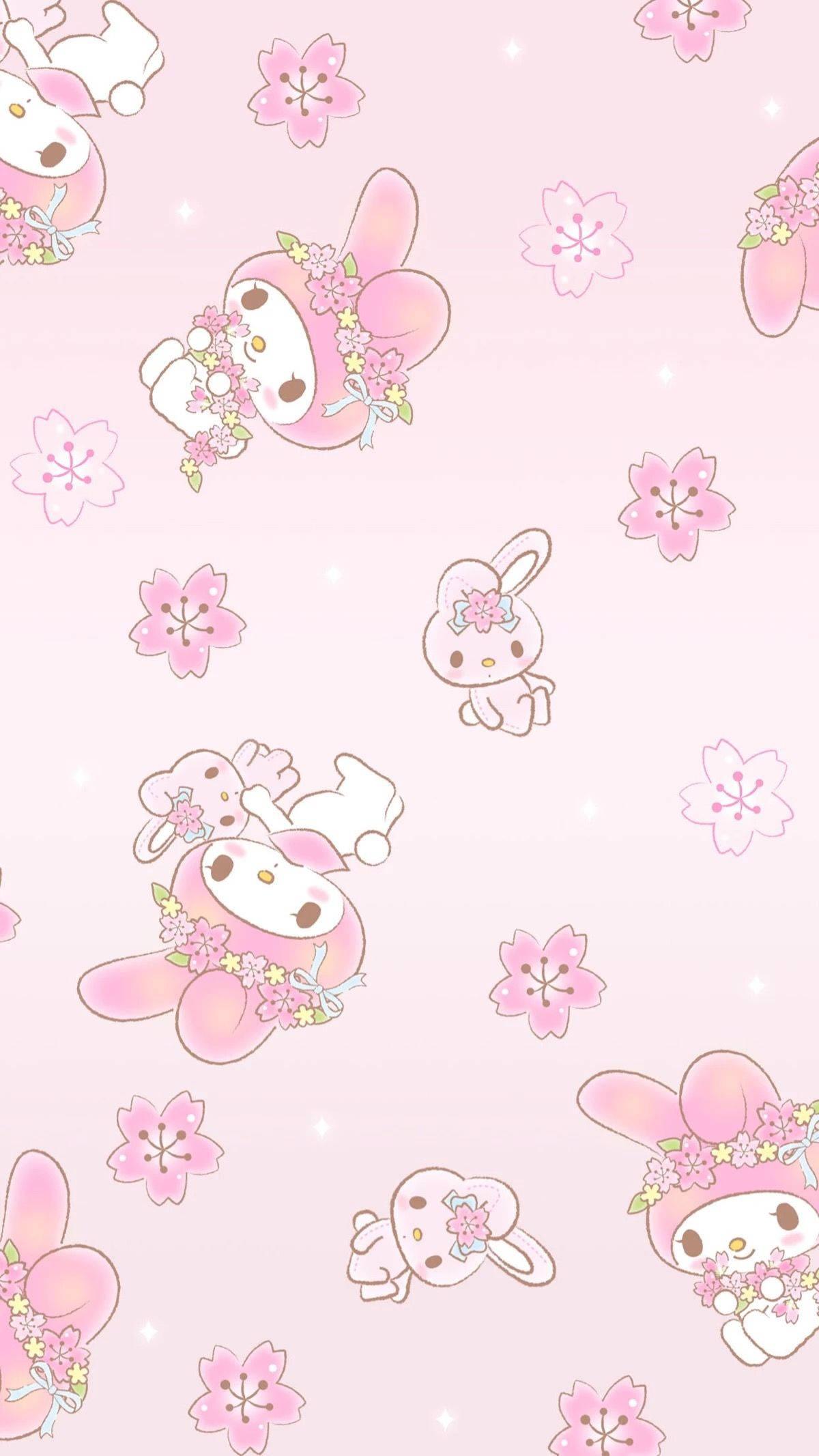 Pink My Melody Pattern — 1200x2133 wallpaper