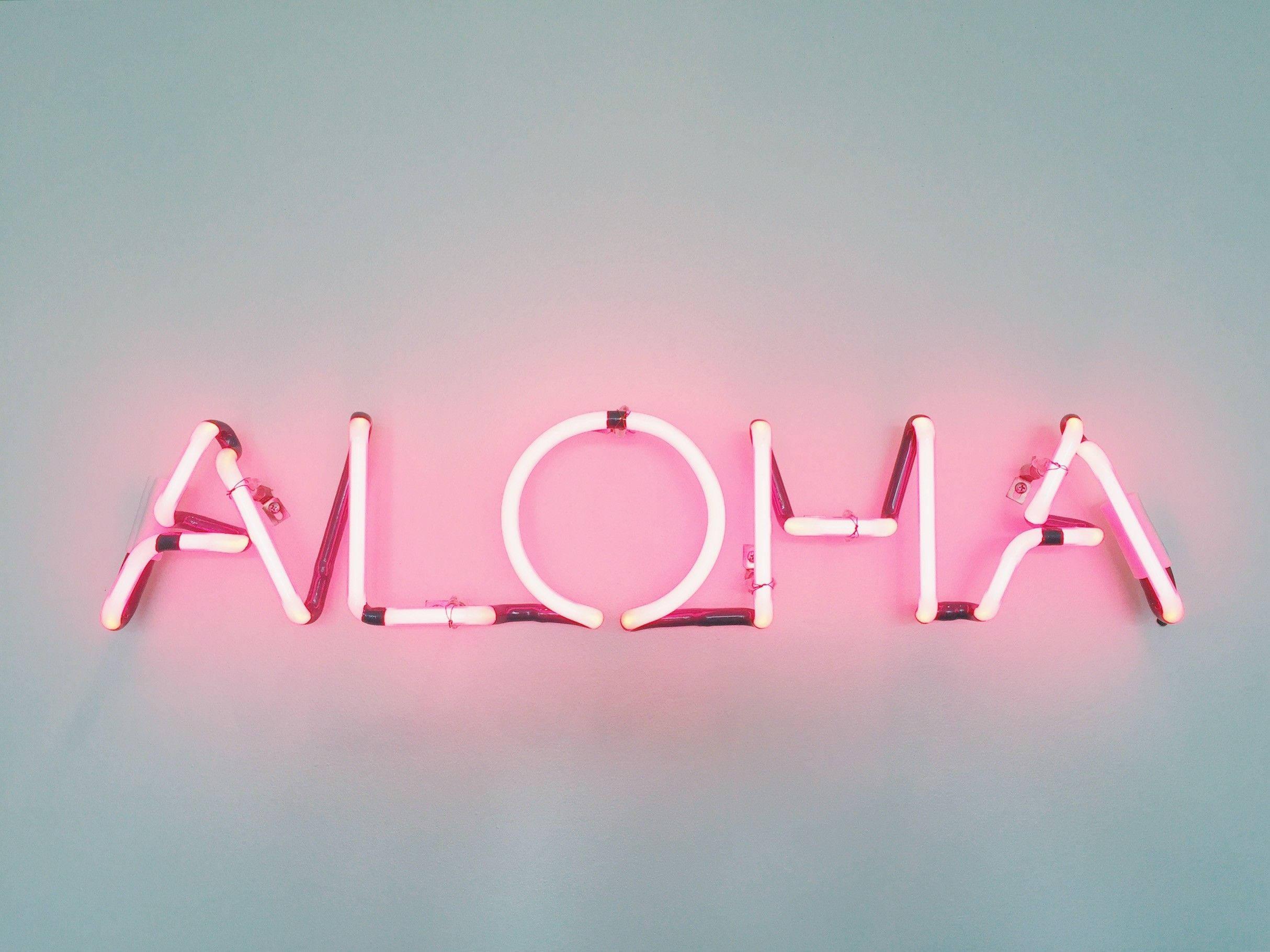 Pink Neon Aloha Laptop — 2428x1821 wallpaper