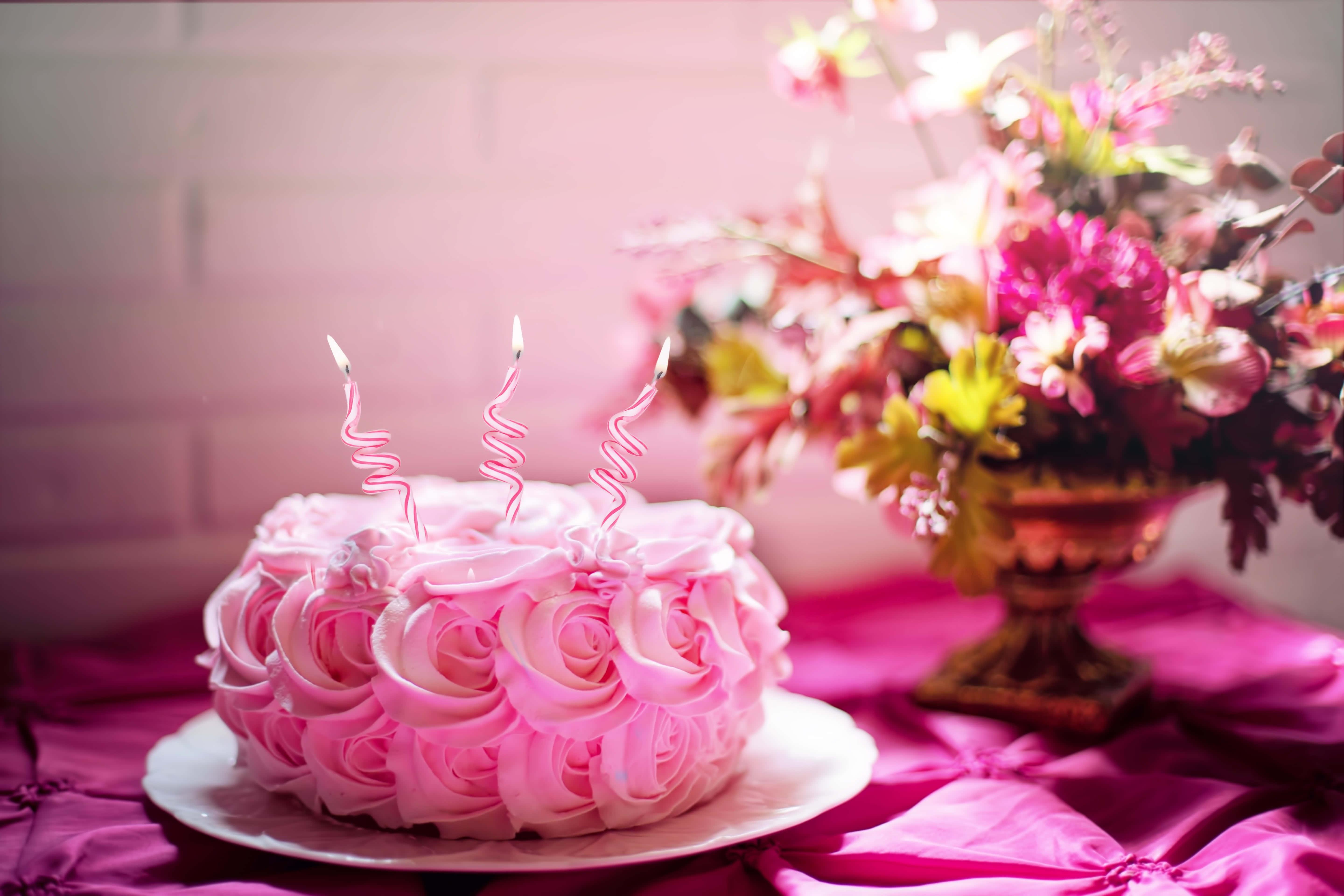 Pink Rose Happy Birthday Cake Picture — 5760x3840 wallpaper