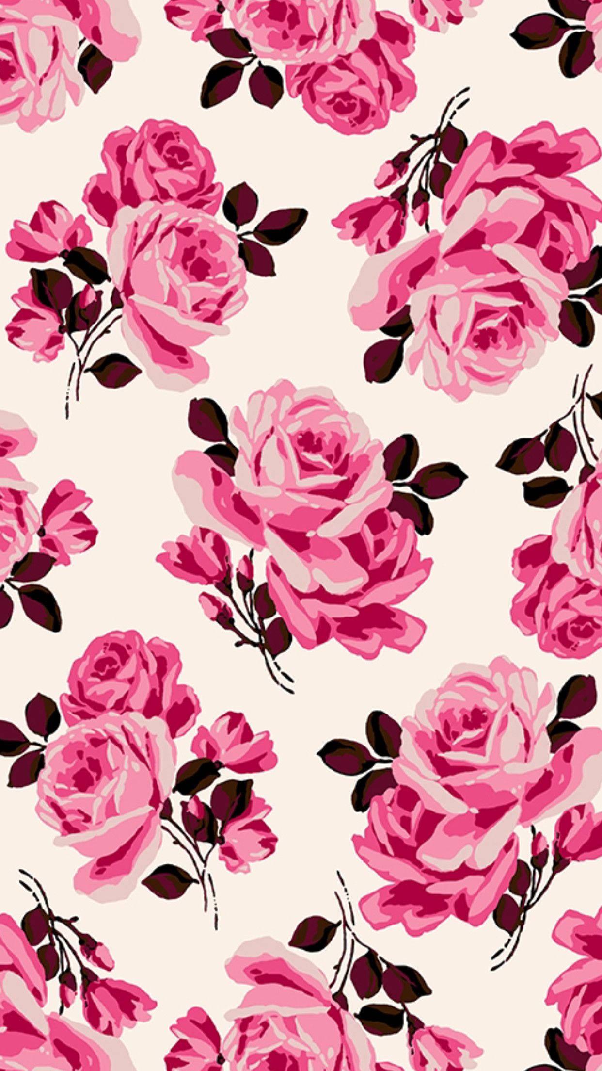 Pink Roses Girly iPhone — 1242x2208 wallpaper