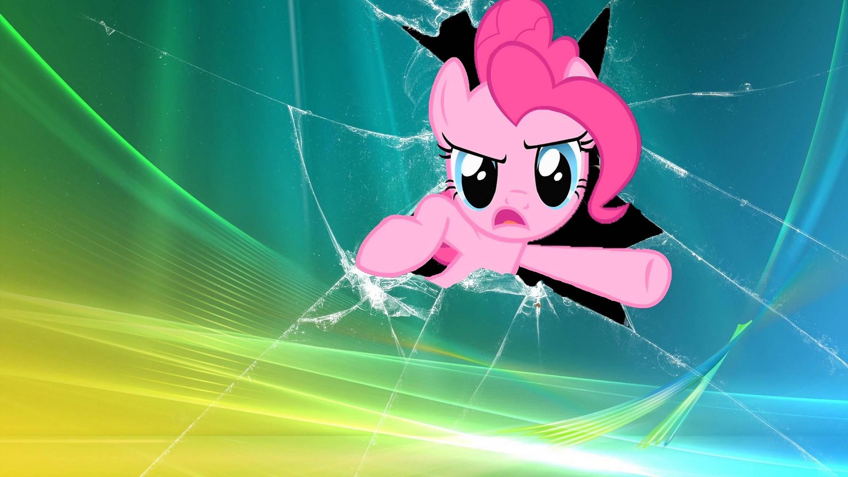 Pinkie Pie Cracked Screen — 2765x1555 wallpaper