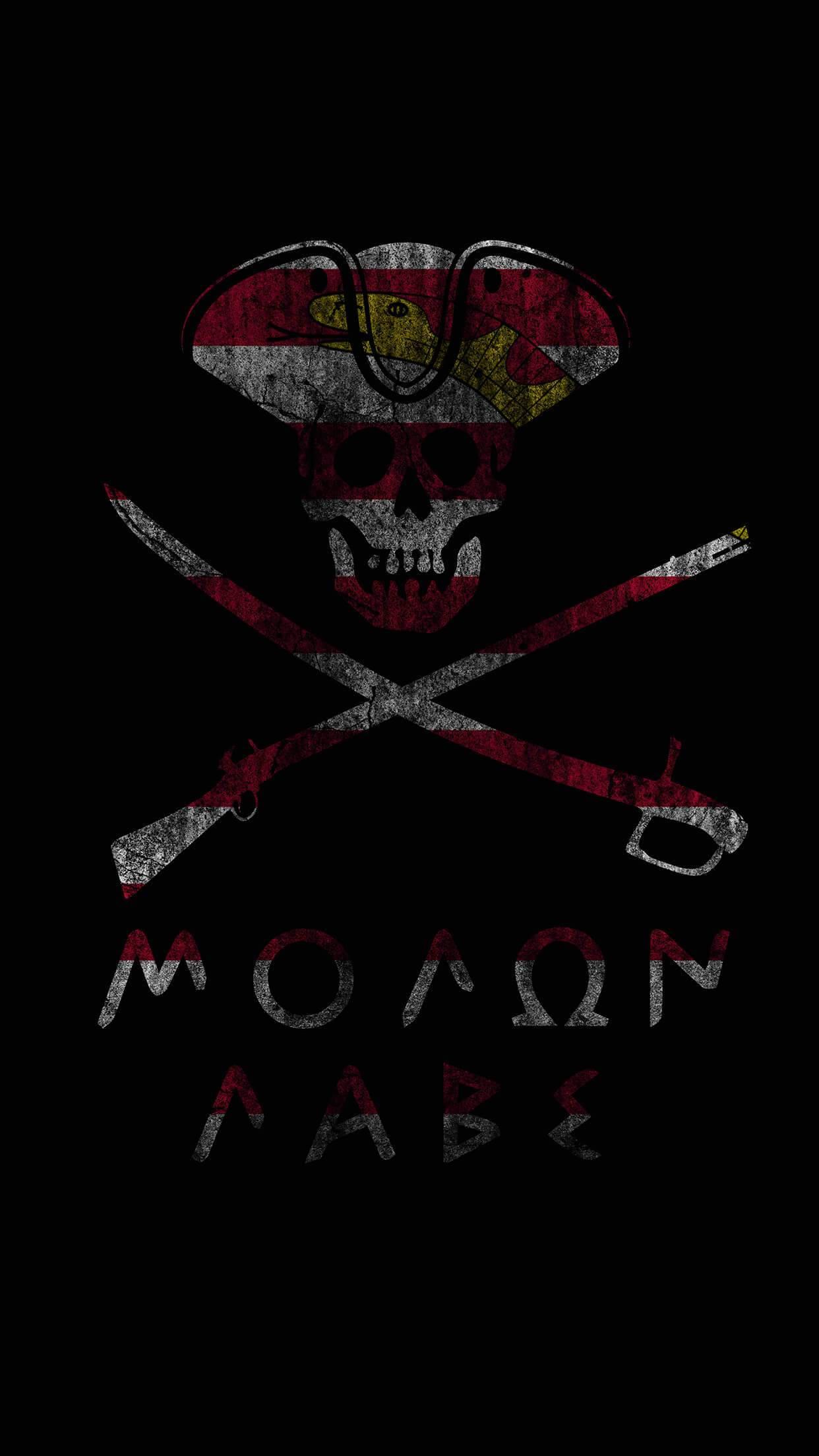 Pirate Skull With Letters Phone — 1242x2208 wallpaper