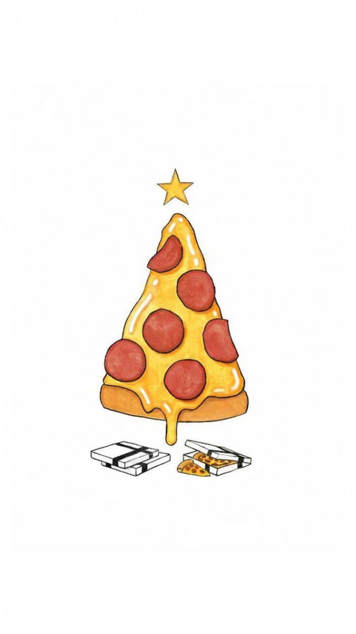 Pizza Christmas Tree Funny phone — 700x1244 wallpaper
