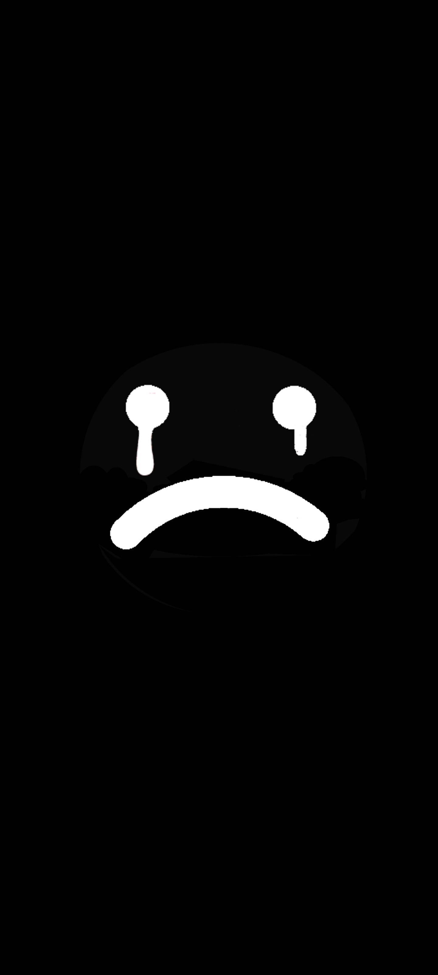 Plain Sad Boy Cartoon Emoji Art — 1440x3200 wallpaper