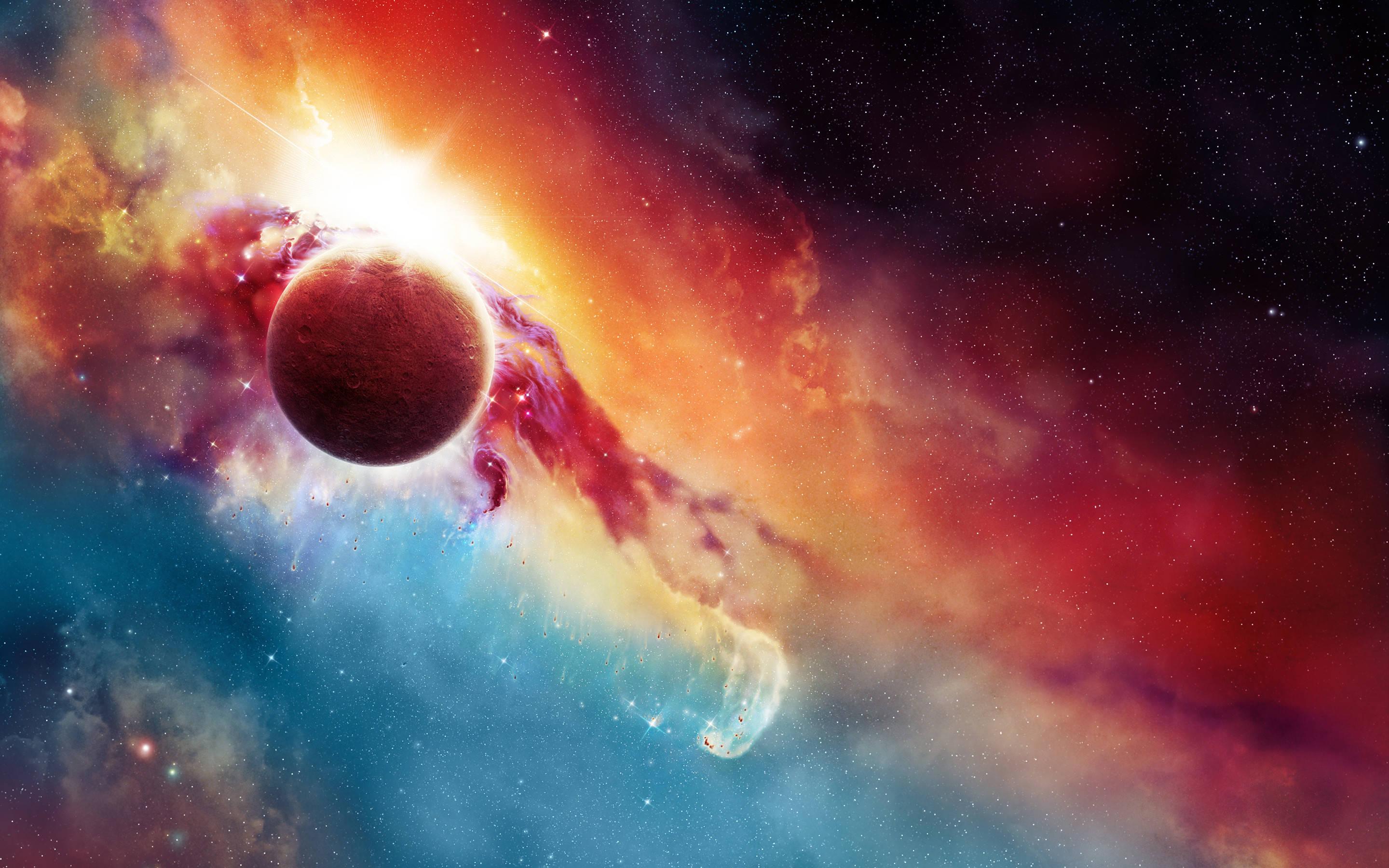 Planet And Nebula Universe — 2880x1800 wallpaper