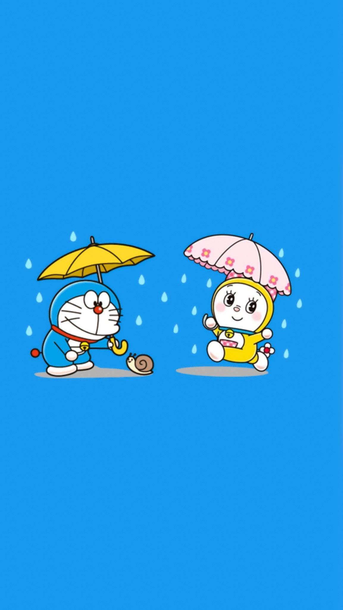 Playful Dorami And Doraemon iPhone — 1153x2048 wallpaper