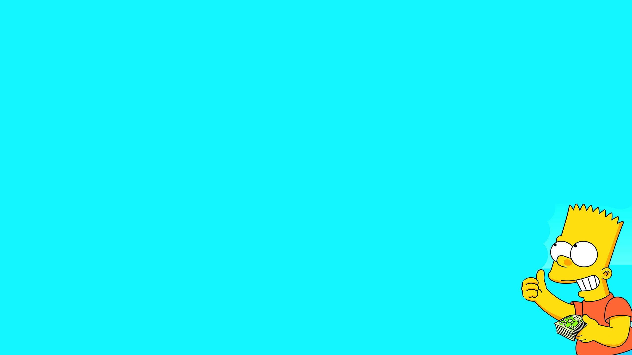 Playful Fictional Character Bart Simpson — 2560x1440 wallpaper
