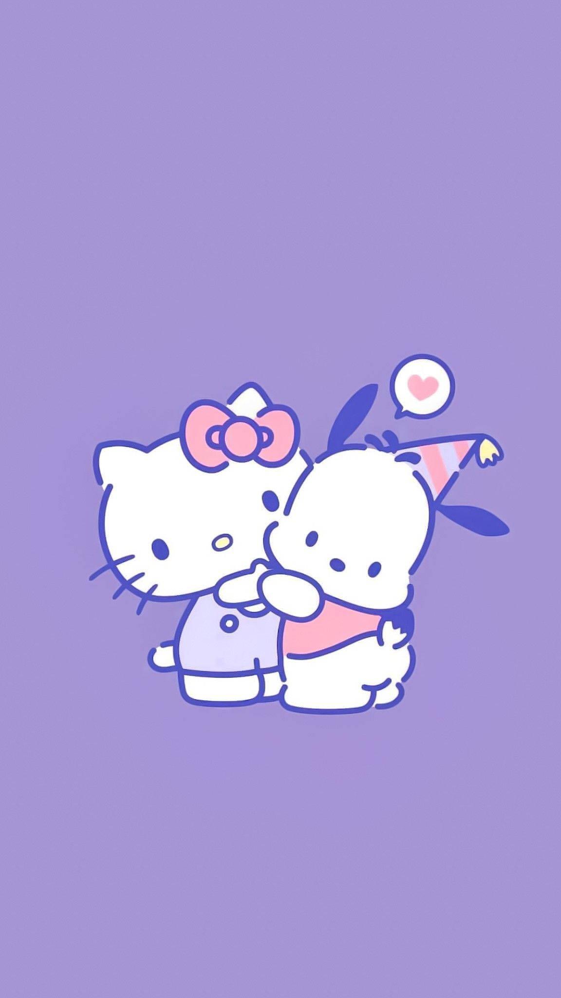 Pochacco And Hello Kitty — 1152x2048 wallpaper