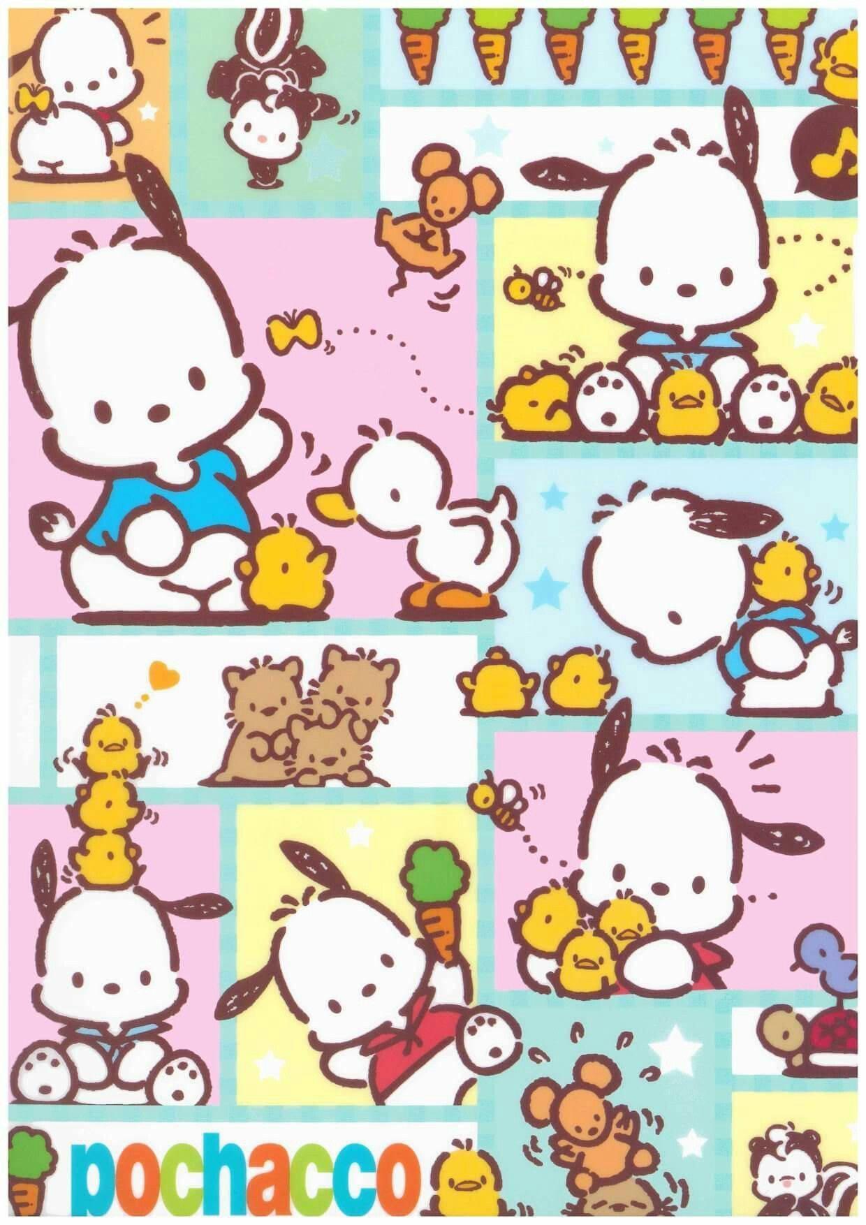 Pochacco Art With Sanrio Friends — 1240x1754 wallpaper