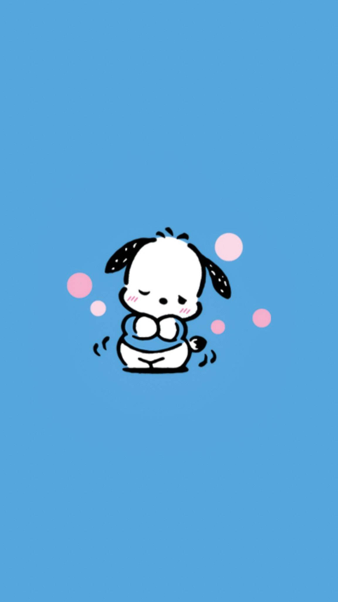 Pochacco Blushing In Blue Shirt — 1153x2048 wallpaper
