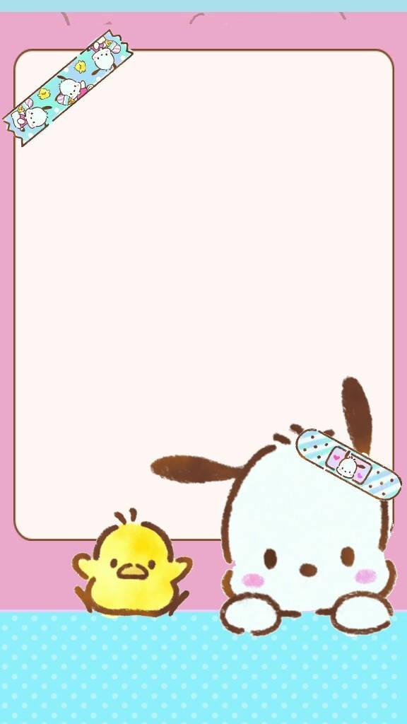 Pochacco Pink And Blue Frame — 576x1024 wallpaper