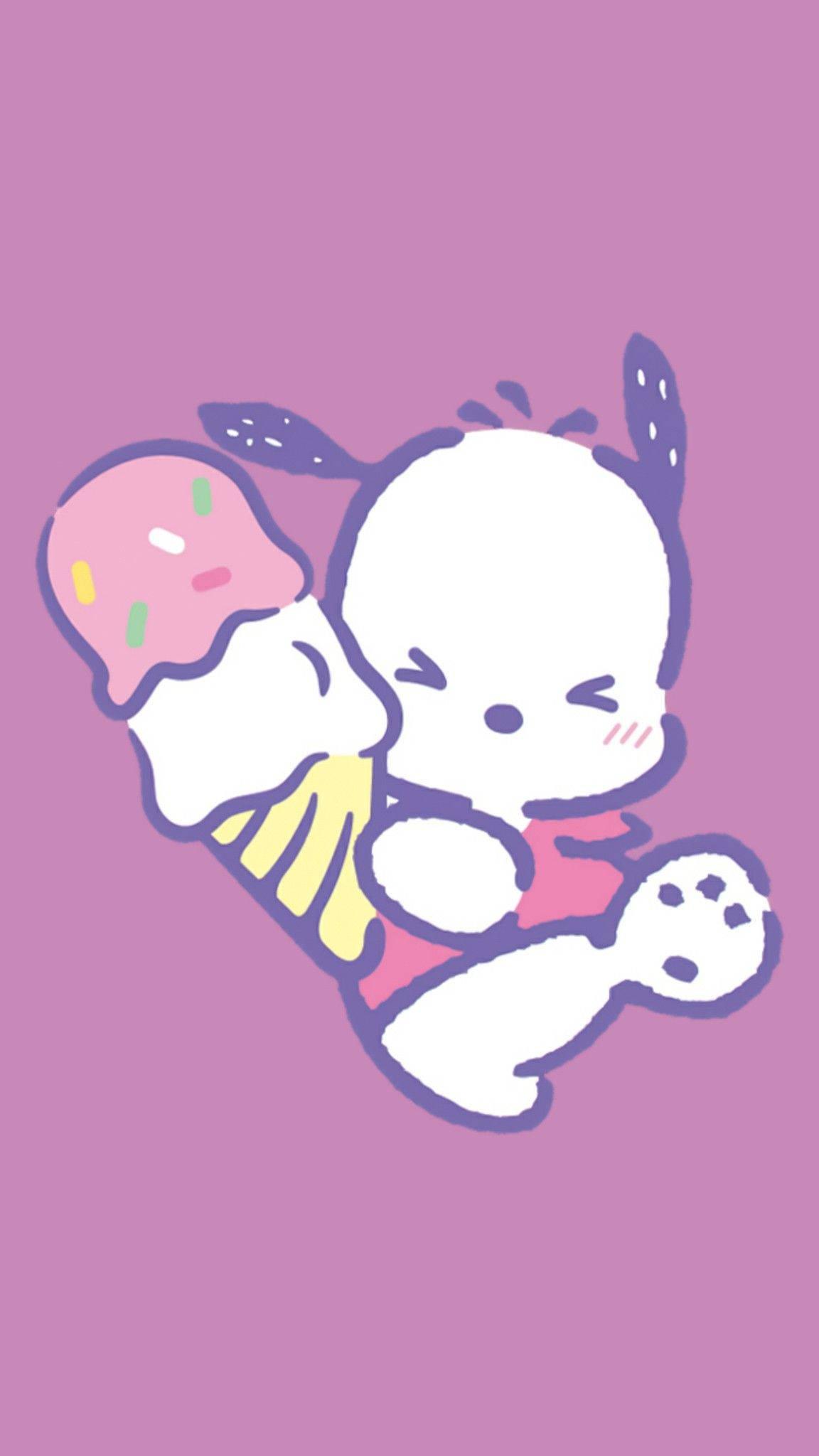 Pochacco With Ice Cream Cone — 1152x2048 wallpaper