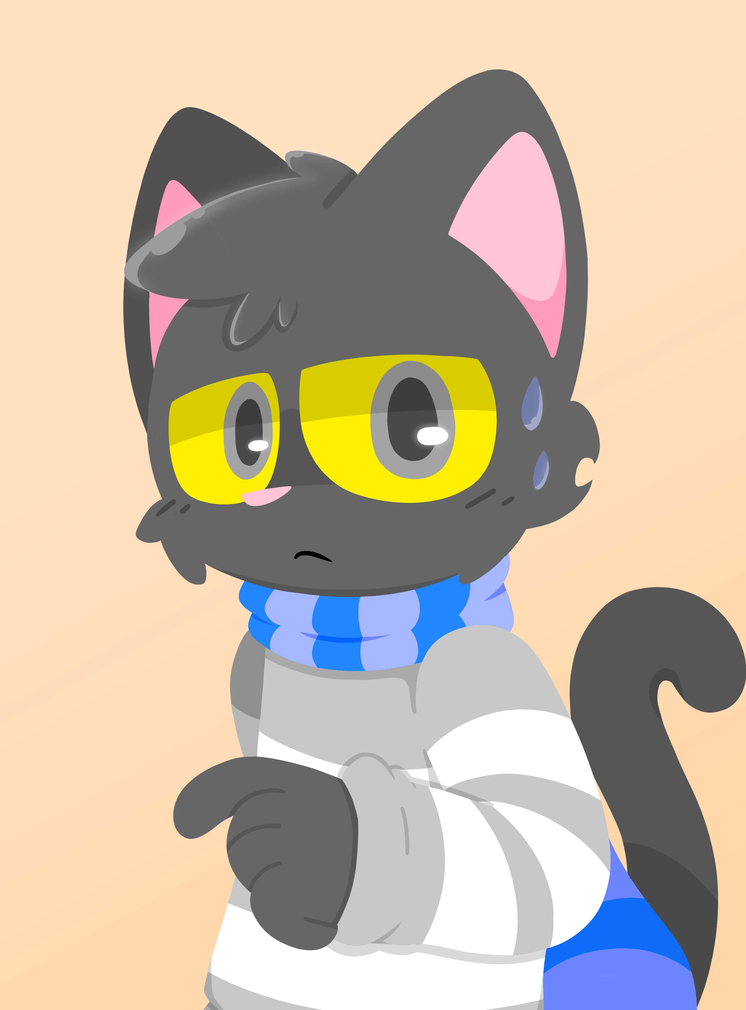 Pointing Cartoon Cute Cat PFP — 2469x3340 wallpaper