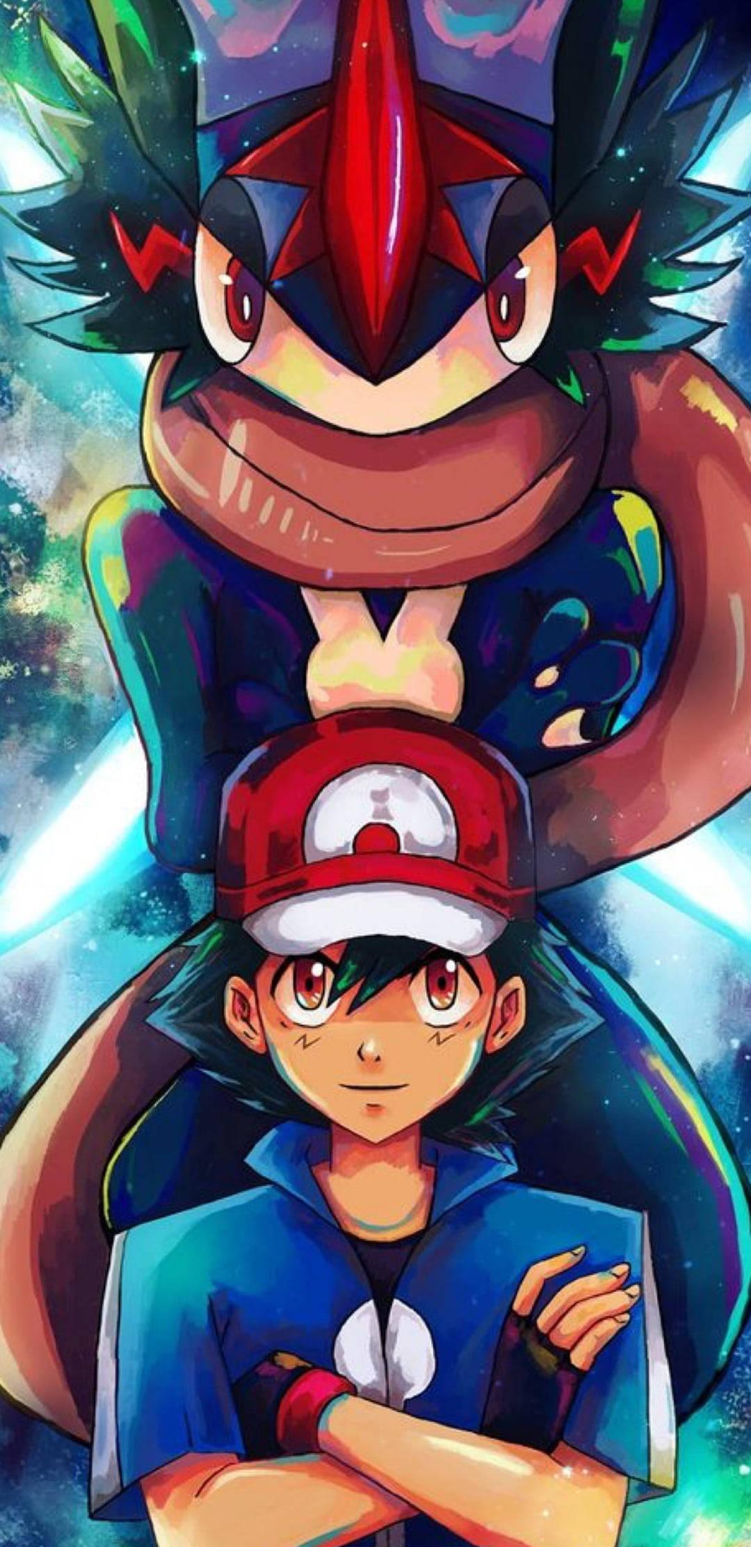 Pokemon Phone Ash Greninja — 1080x2224 wallpaper