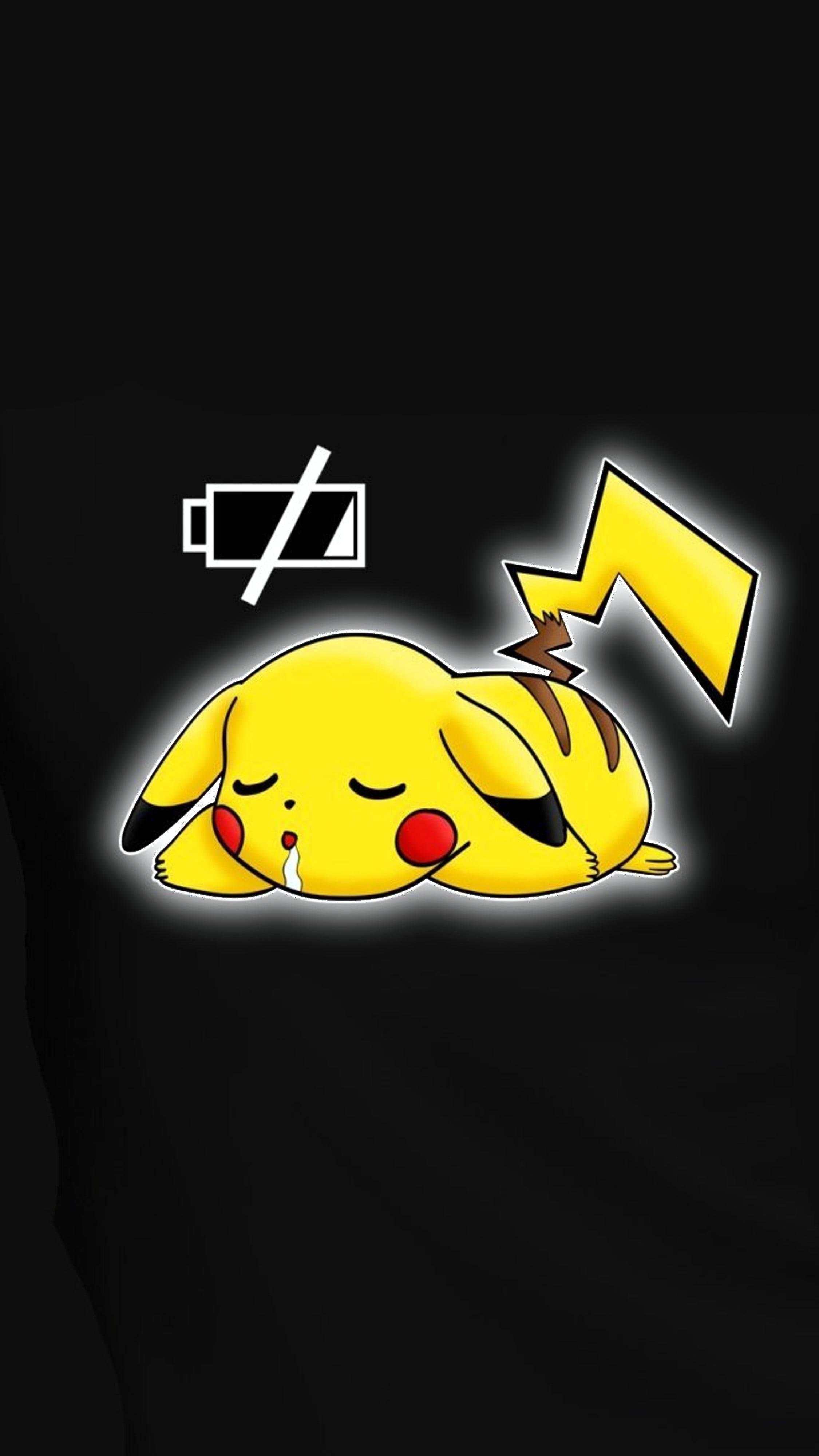 Pokemon Phone Pikachu Low Battery — 2250x4000 wallpaper
