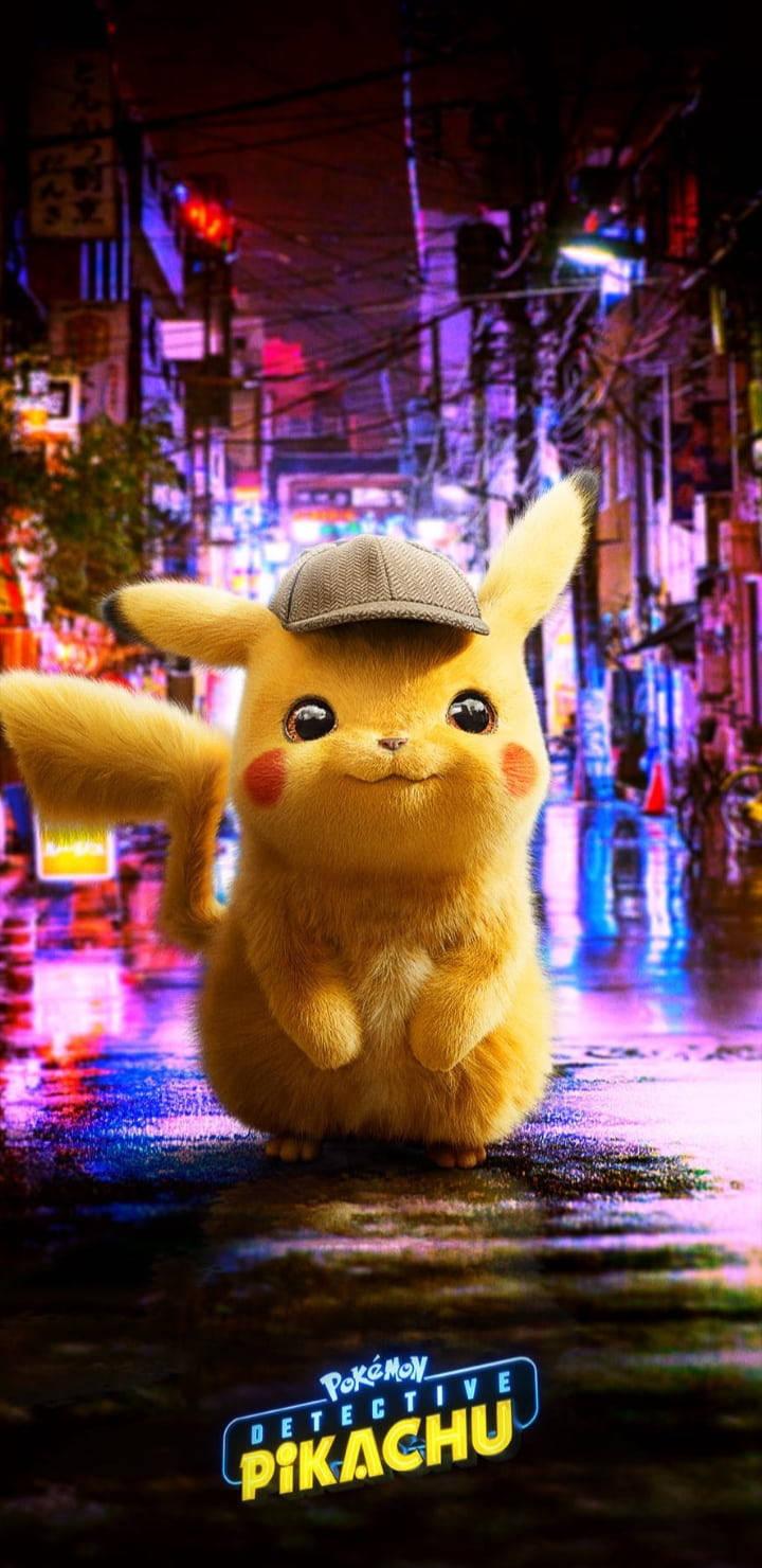 Pokemon Phone Smiling Detective Pikachu — 720x1480 wallpaper