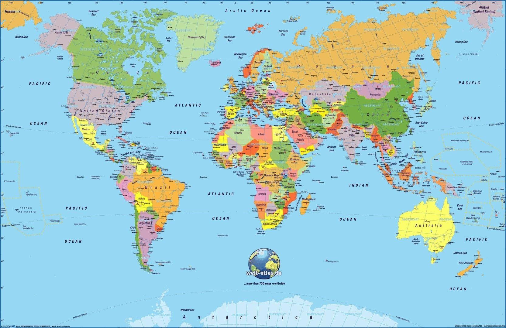 Political World Map — 1665x1080 wallpaper