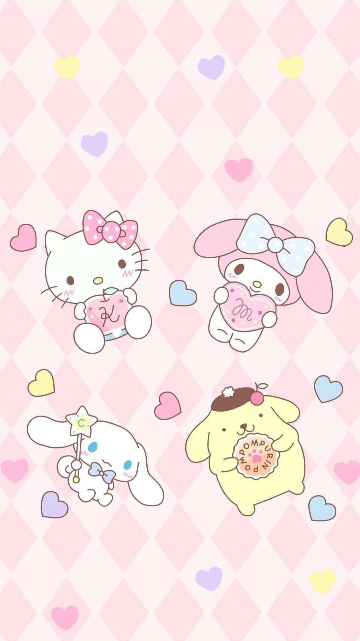 Pompompurin and Hello Kitty, Ready for a Kawaii Adventure! — 1200x2132 wallpaper