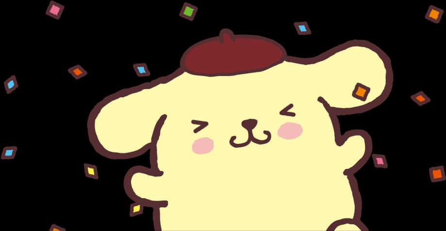 Pompompurin Confetti Background — 919x477 wallpaper