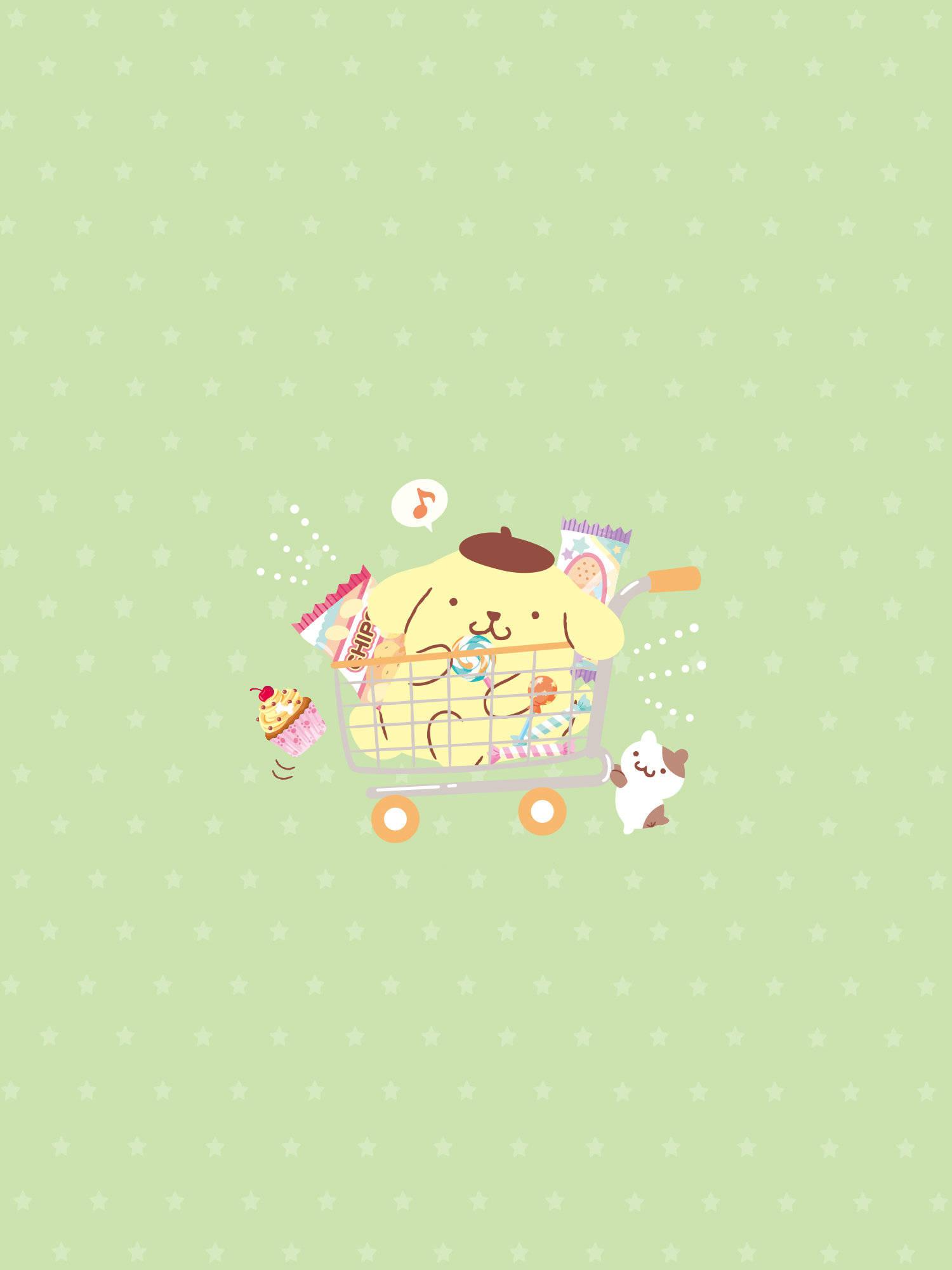 Pompompurin In Shopping Cart — 1500x2000 wallpaper