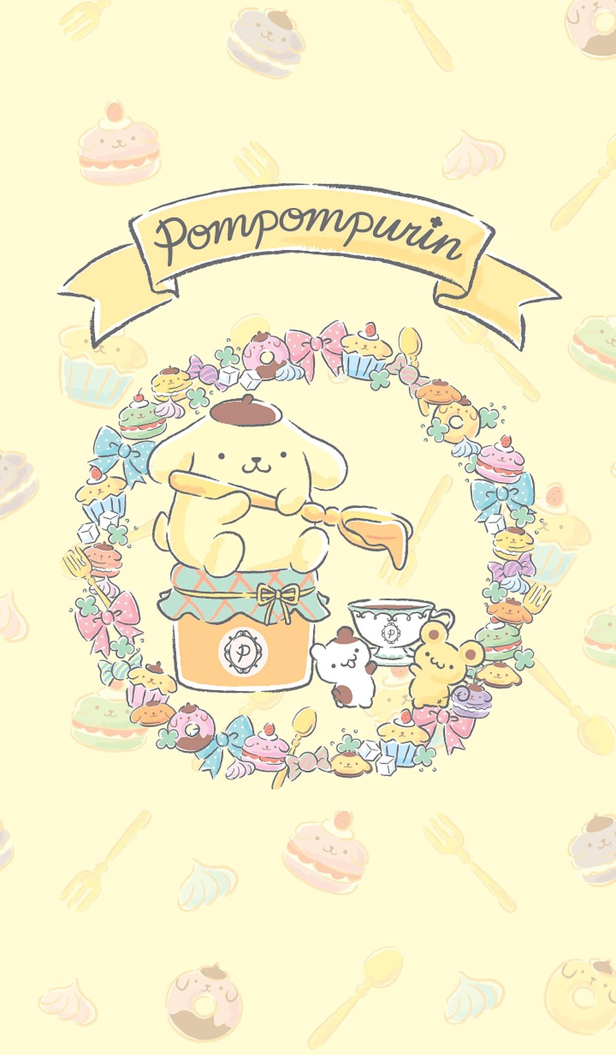 Pompompurin Inside A Wreath — 1238x2119 wallpaper