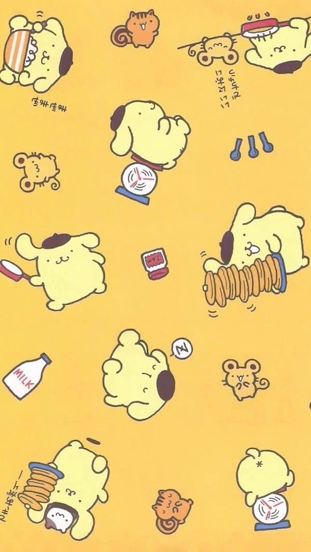 Pompompurin Pattern — 1200x2130 wallpaper