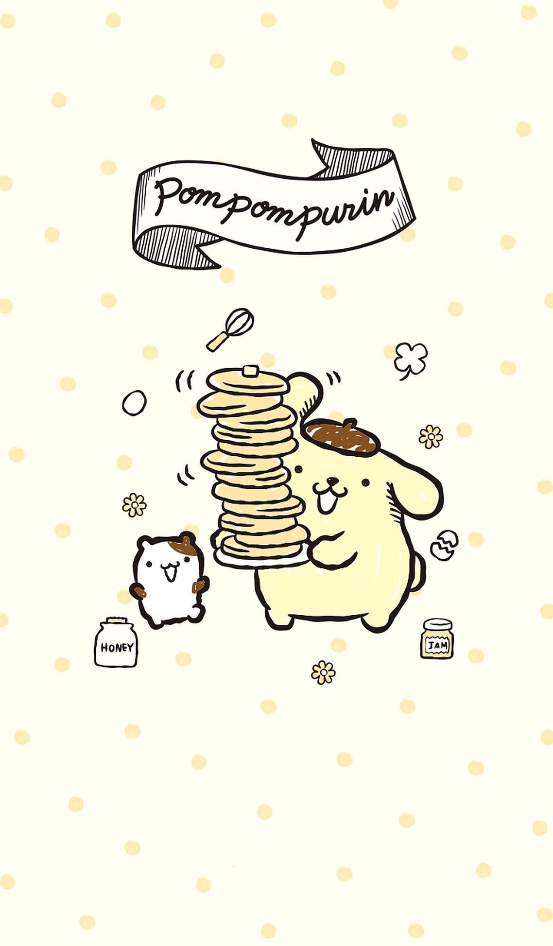 Pompompurin With Pancakes — 1138x1947 wallpaper