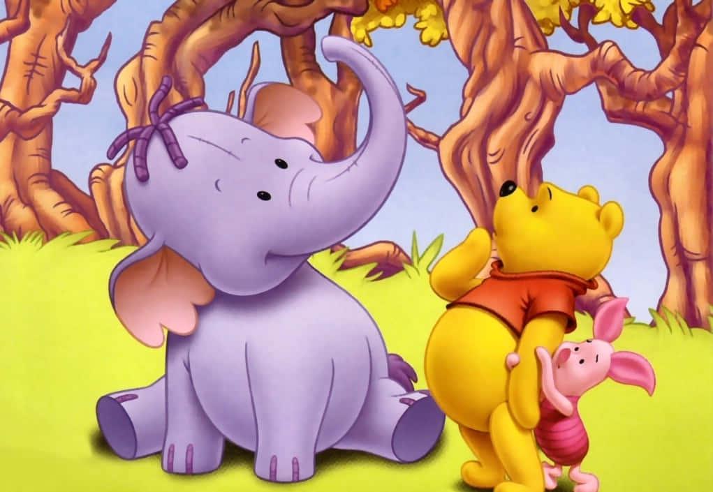 Pooh and Piglet sharing an adventurous day — 1021x705 wallpaper