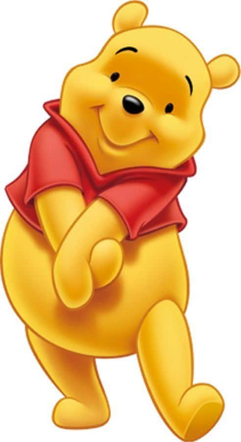 Pooh enjoys a summer day with his honey pot — 492x900 wallpaper
