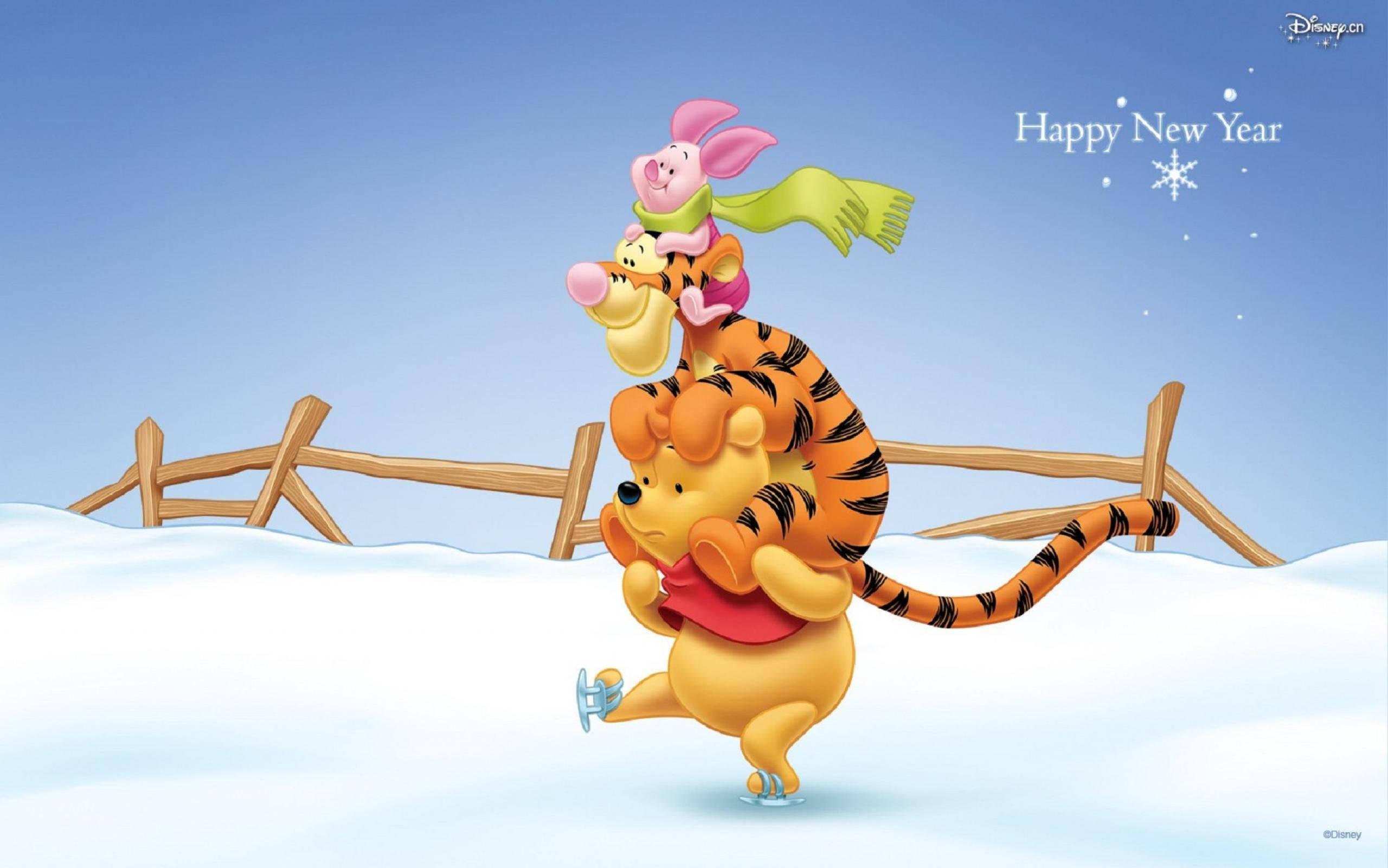 Pooh Wishes You A Happy New Year! — 2560x1600 wallpaper