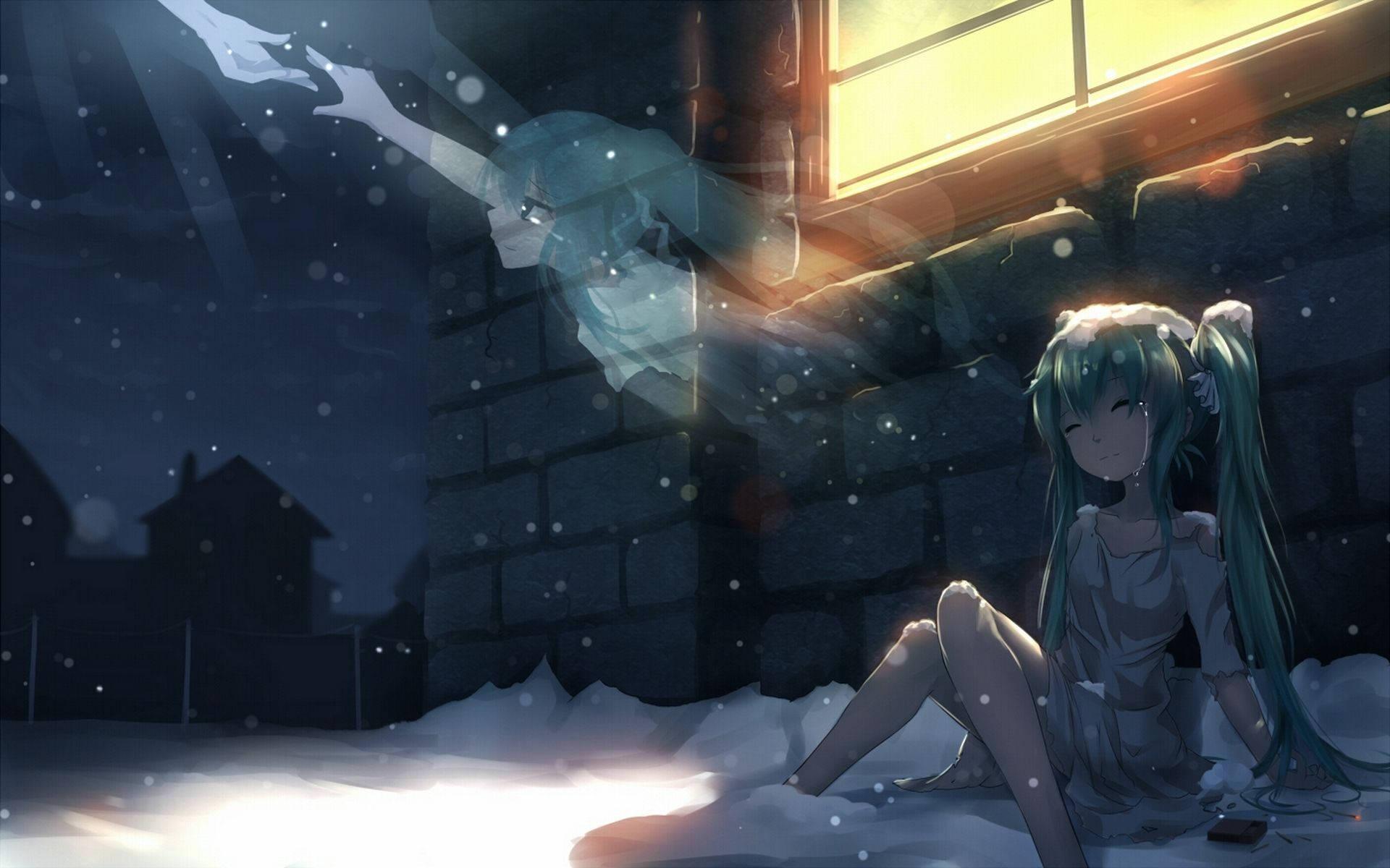 Poverty Sad Anime Girl — 1920x1200 wallpaper