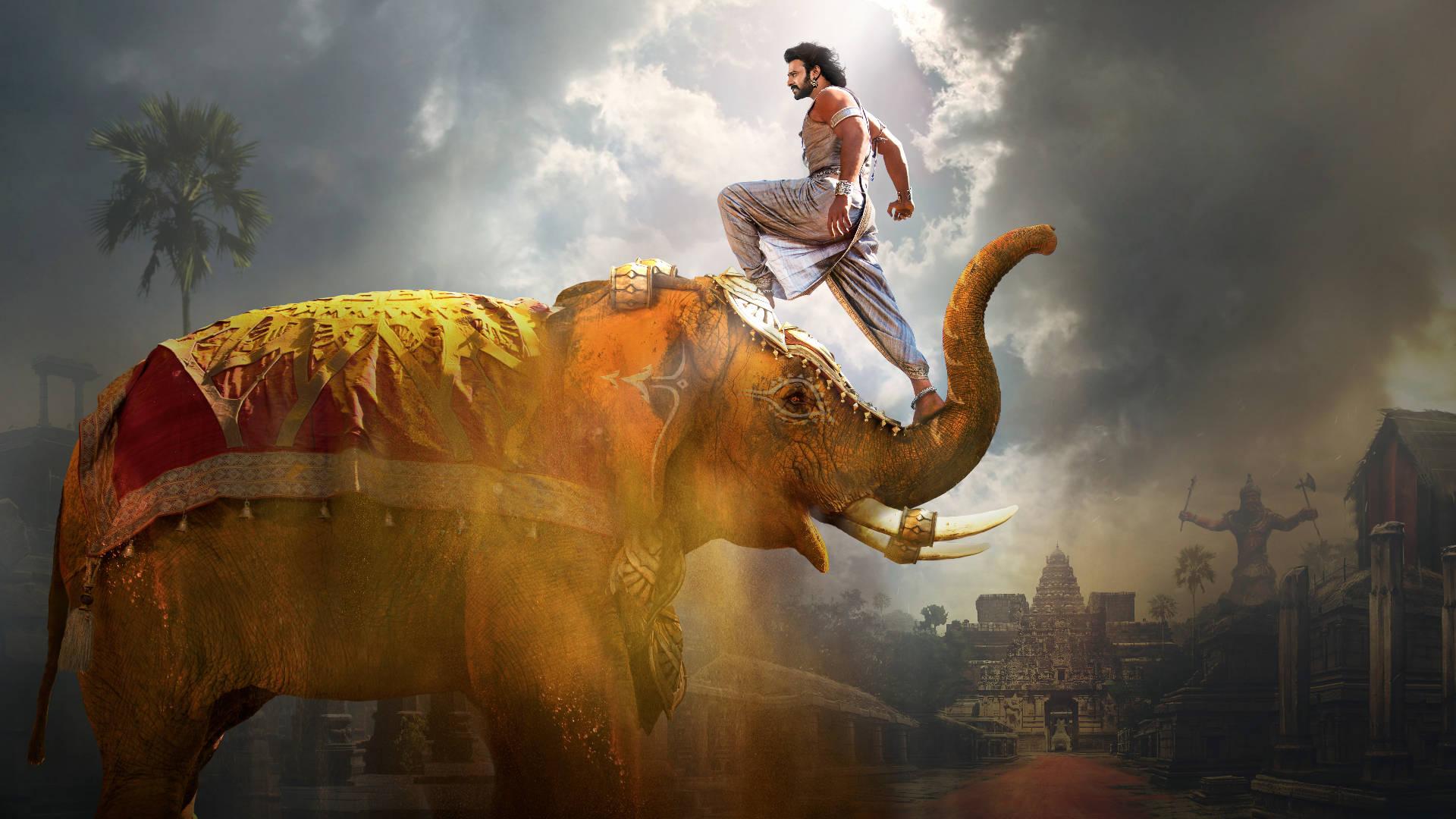 Prabhas On Elephant — 1920x1080 wallpaper