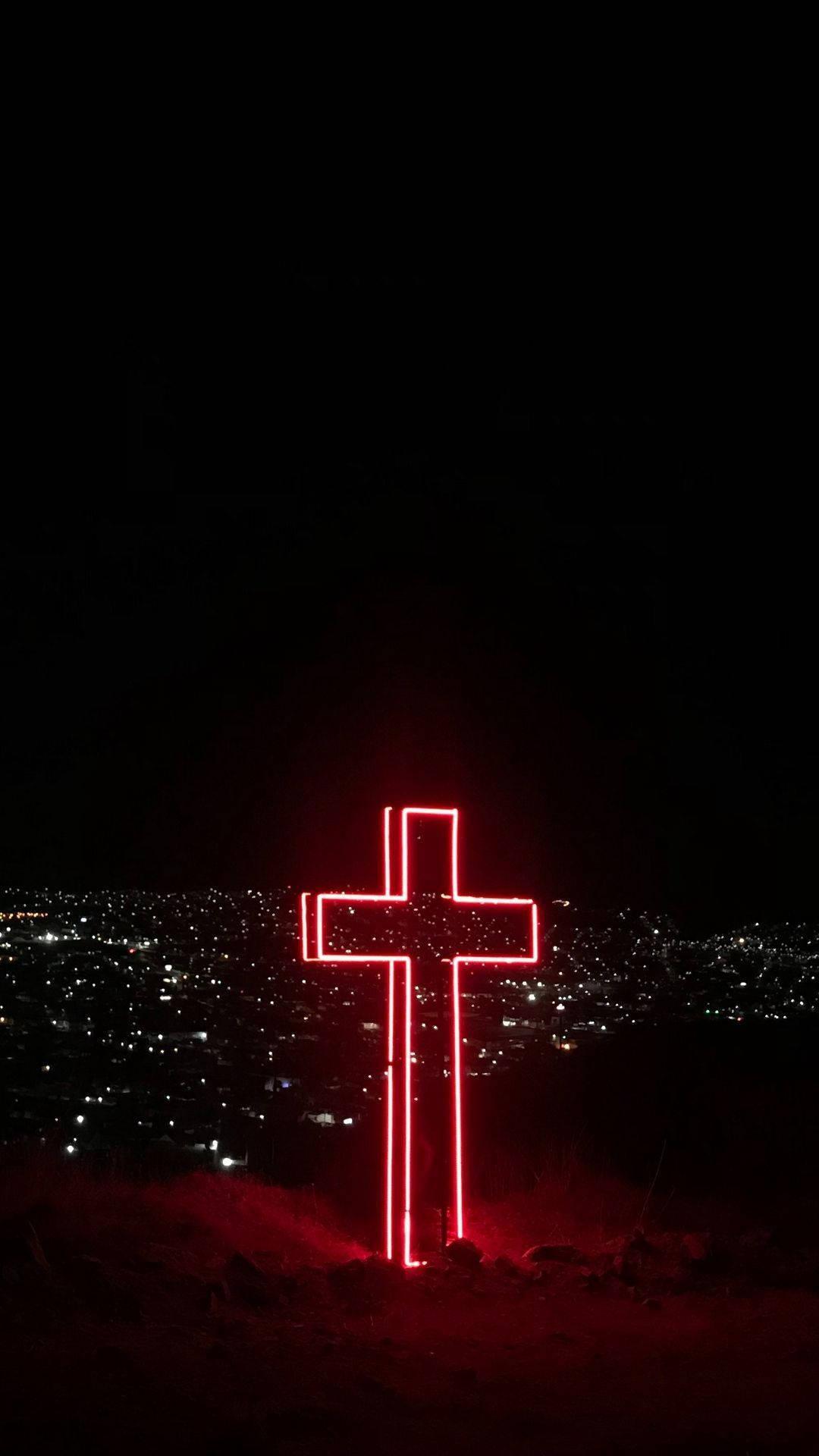 Praising Jesus with a Pink Cross — 1080x1920 wallpaper