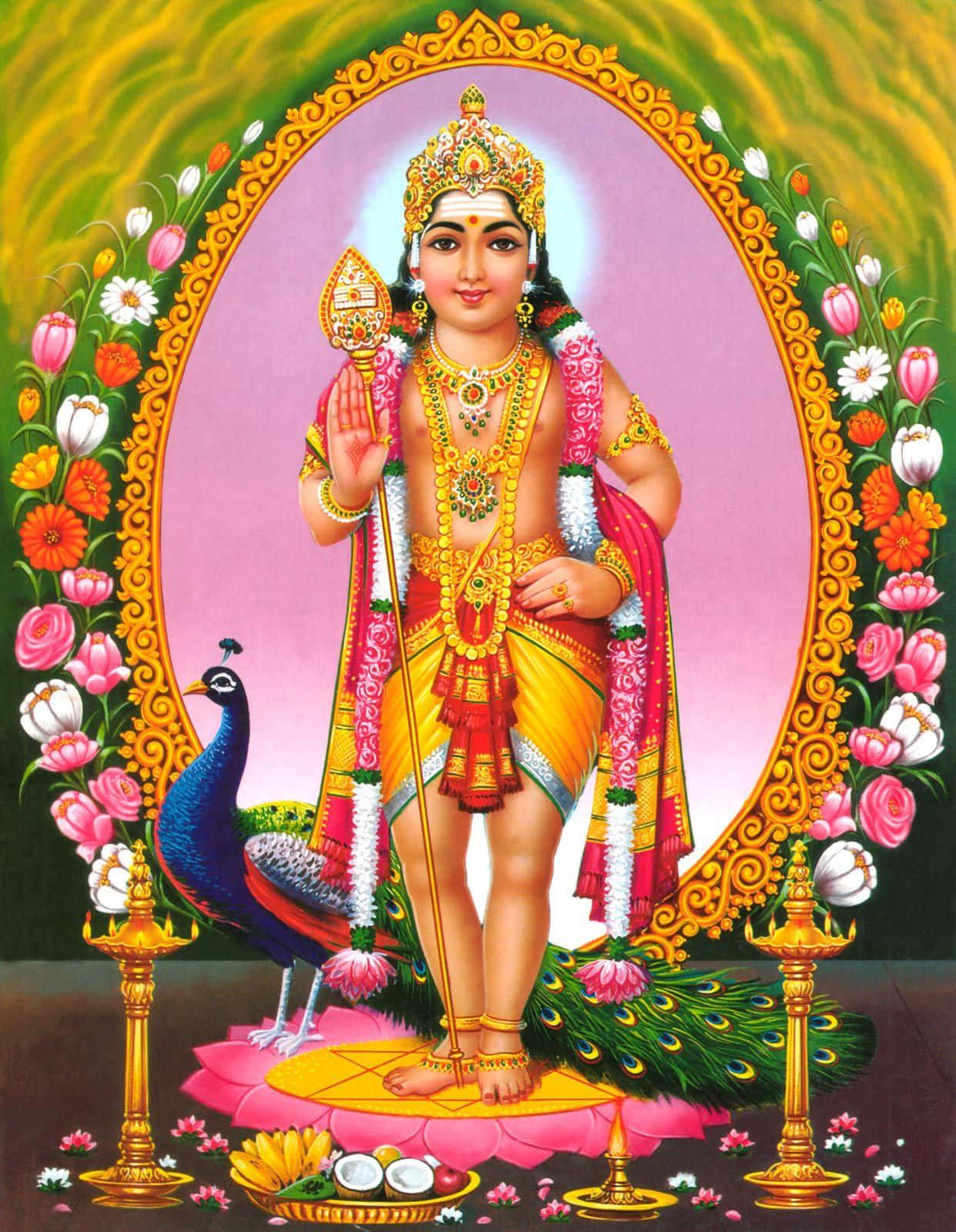 Praying to Lord Murugan in a temple