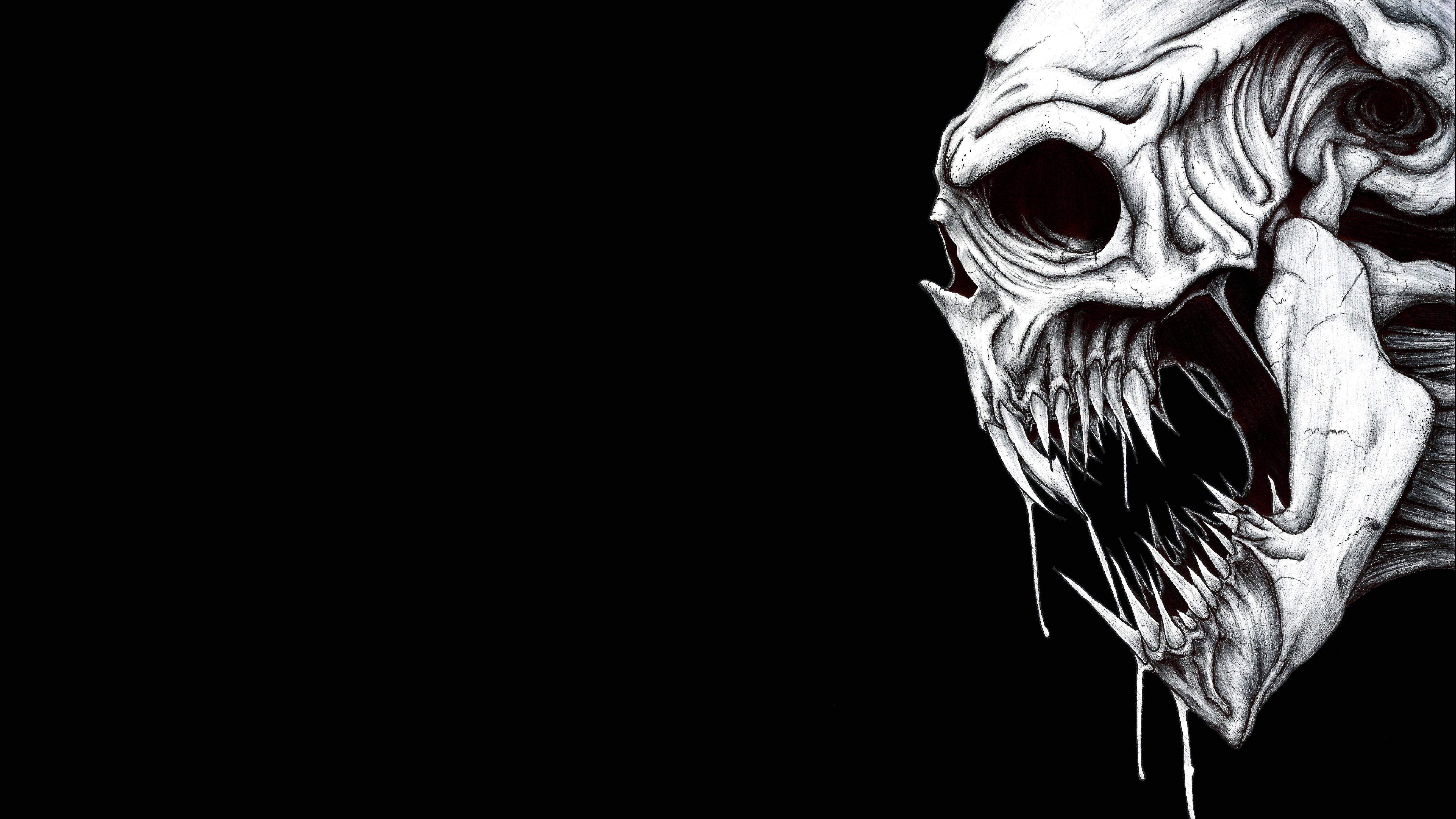 Prepare to be terrified by this eerily realistic skull — 5300x2981 wallpaper