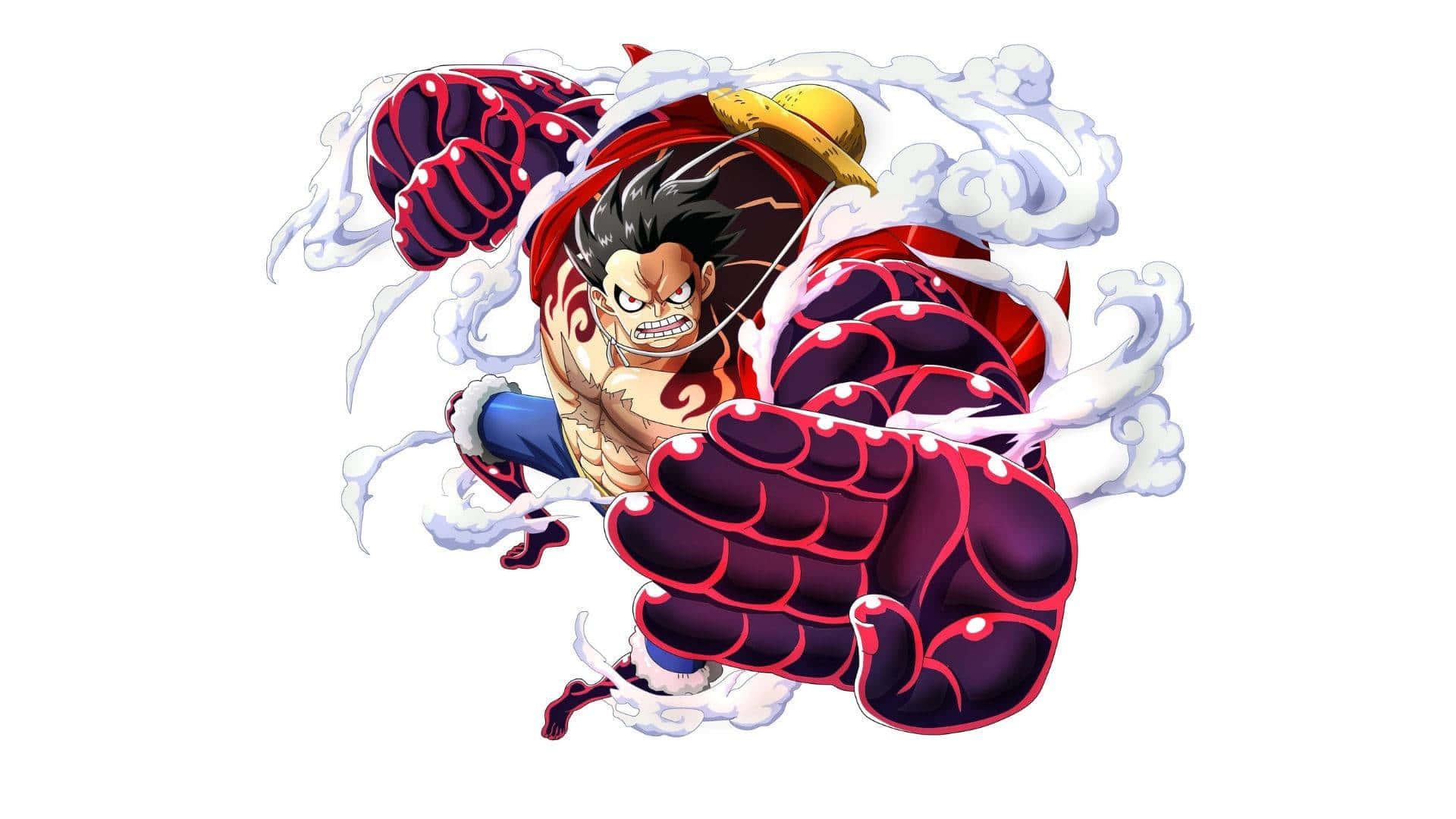 Prepare to get blown away- Luffy sails through the clear blue sky — 1920x1080 wallpaper