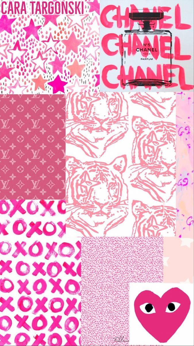 Preppy Pink Luxury Brands Logos