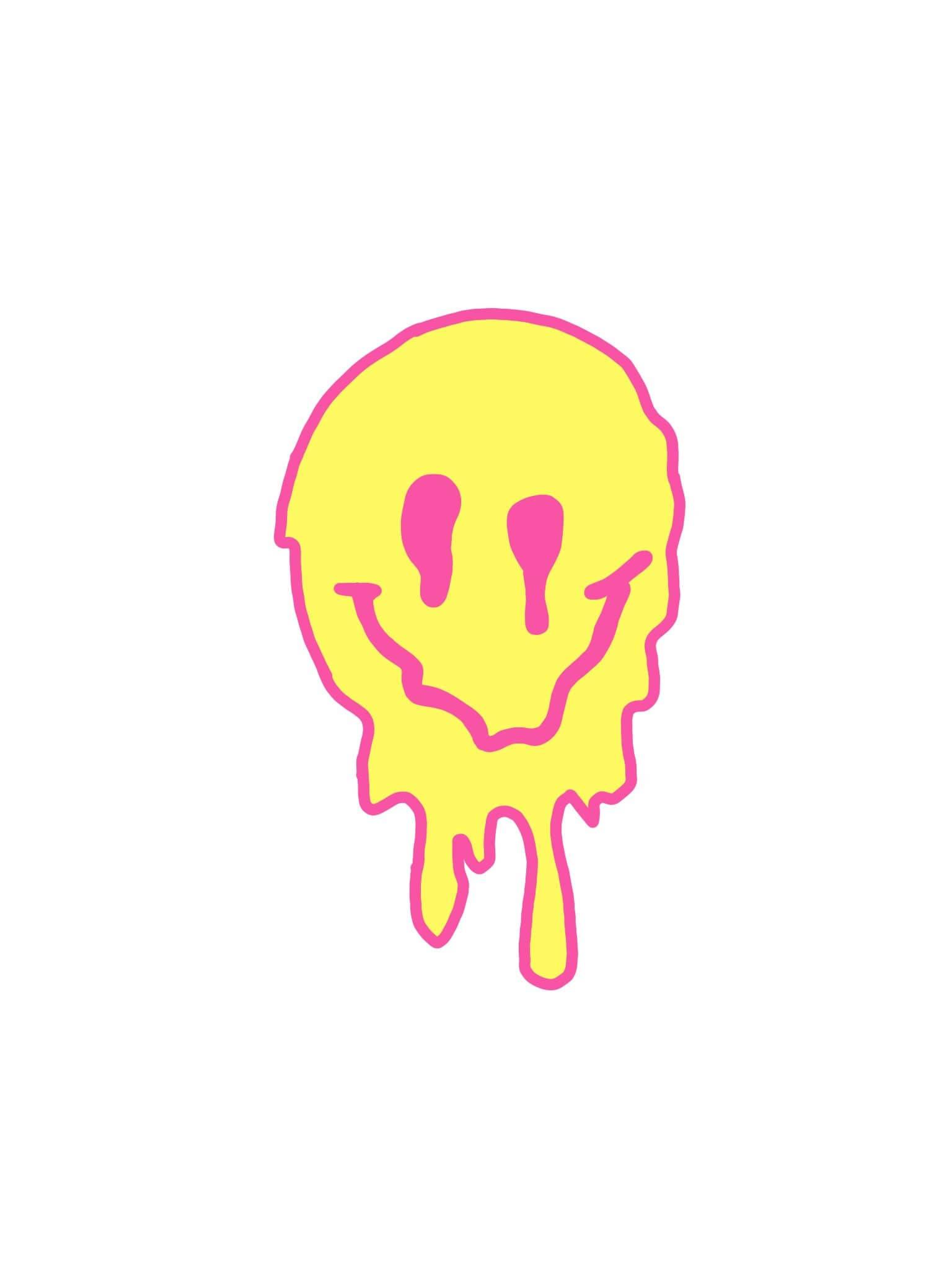 Preppy Smiley Face Dripping Yellow — 1536x2048 wallpaper