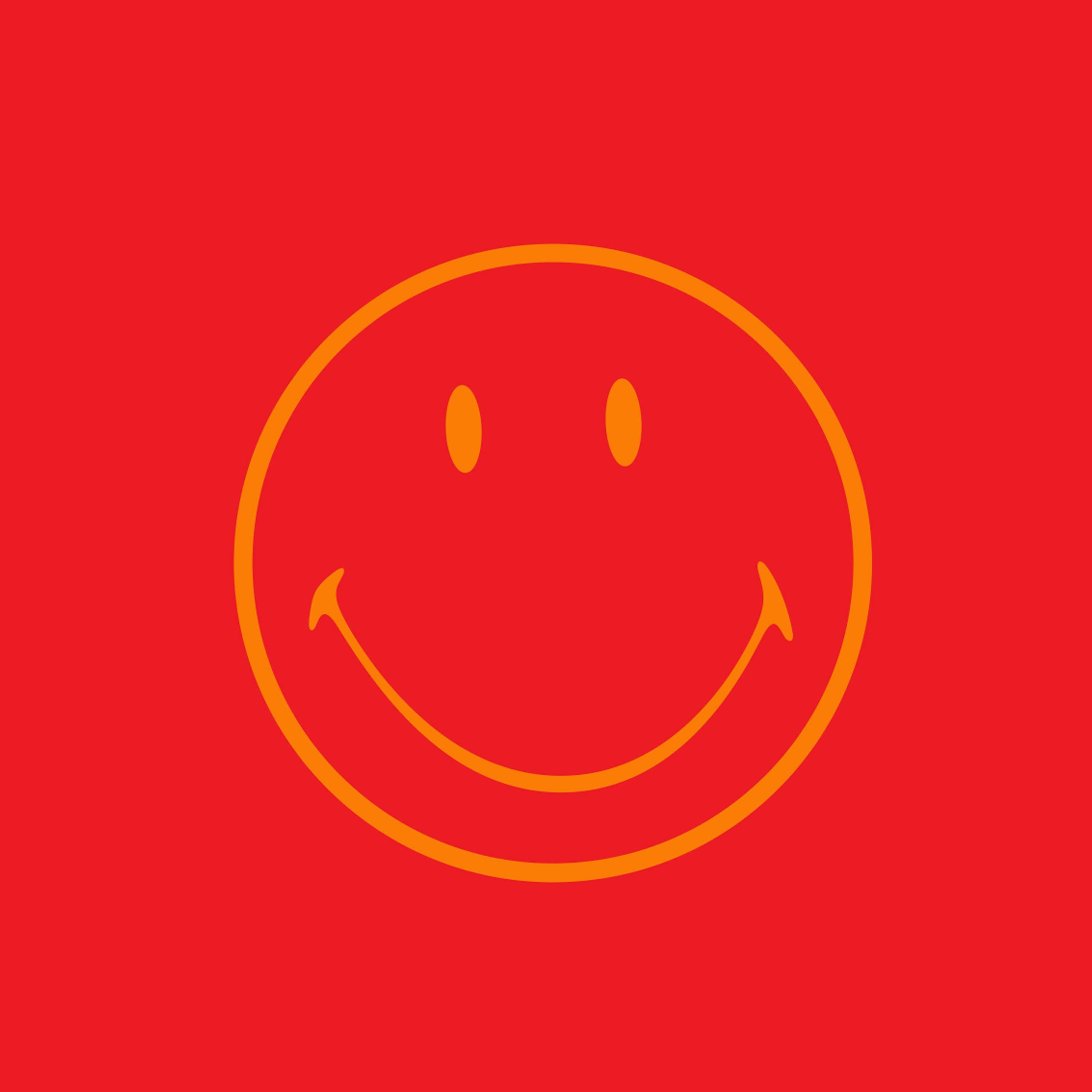 Preppy Smiley Face On Plain Red — 3000x3000 wallpaper