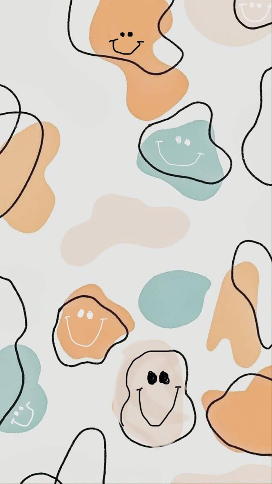 Preppy Smiley Face Organic Pattern — 938x1667 wallpaper