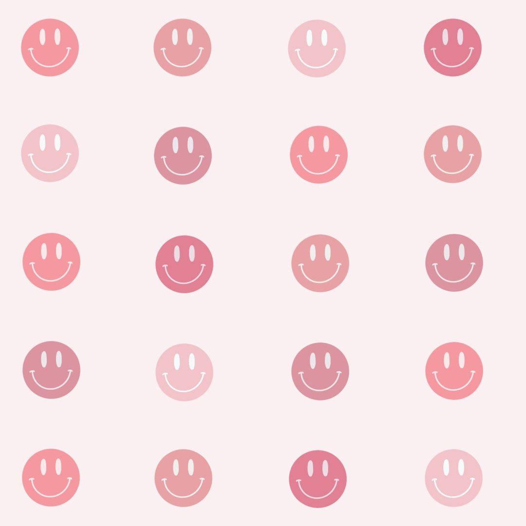 Preppy Smiley Face Pink Pattern — 1080x1080 wallpaper