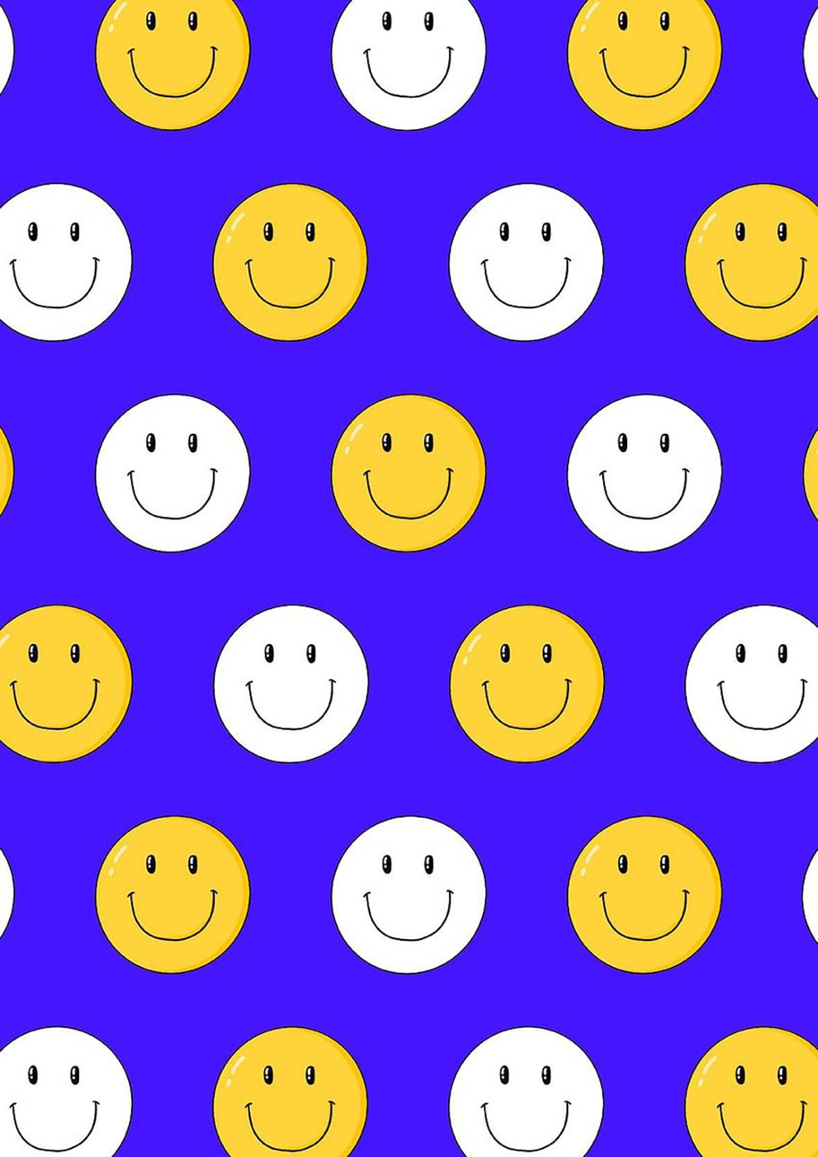 Preppy Smiley Face Vibrant Pattern — 1179x1667 wallpaper