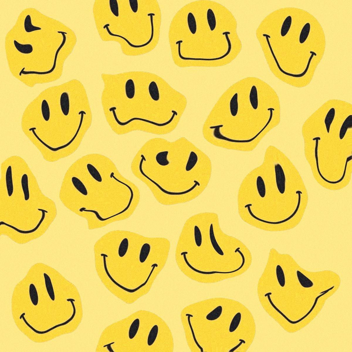 Preppy Smiley Face Warped Yellow — 1200x1200 wallpaper