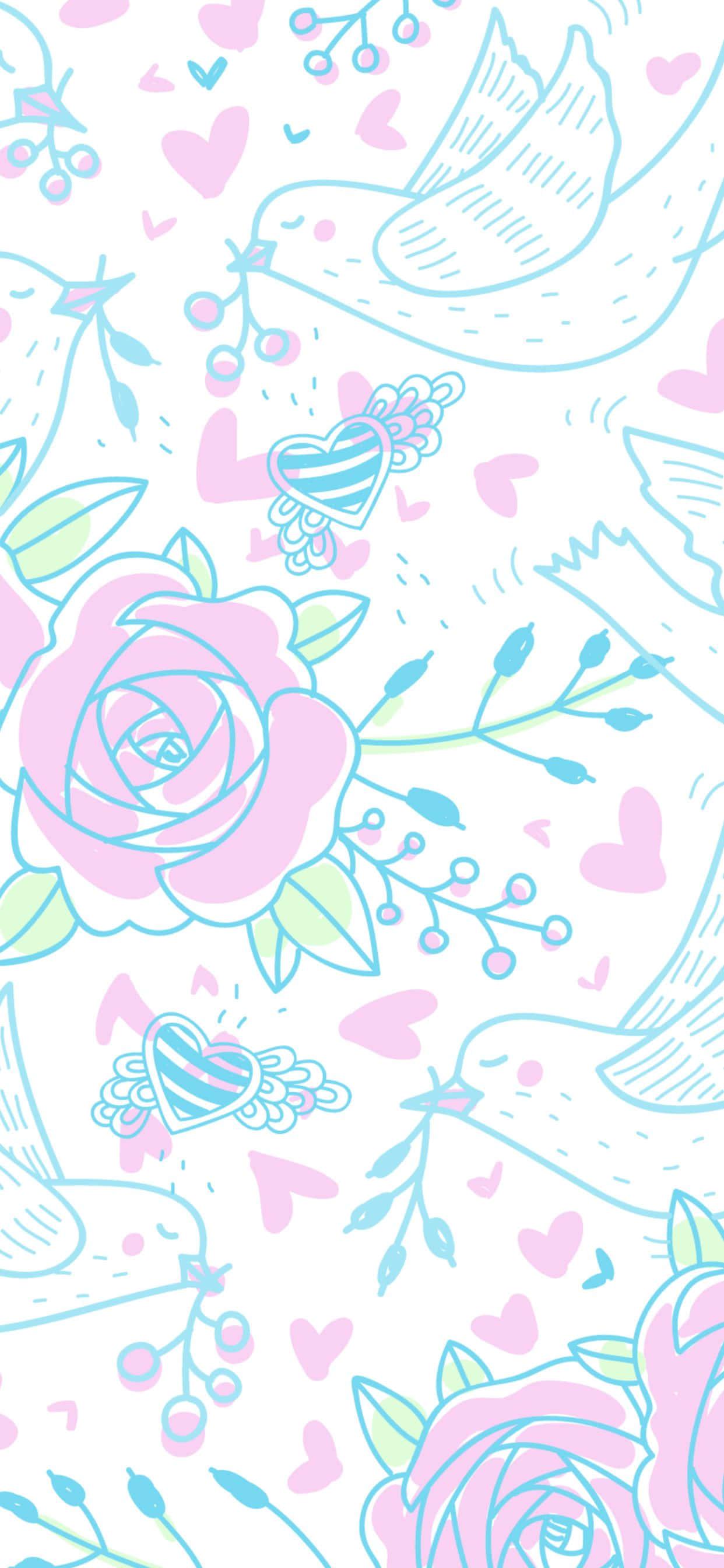 Pretty Pastel Floral Phone Background — 1242x2688 wallpaper