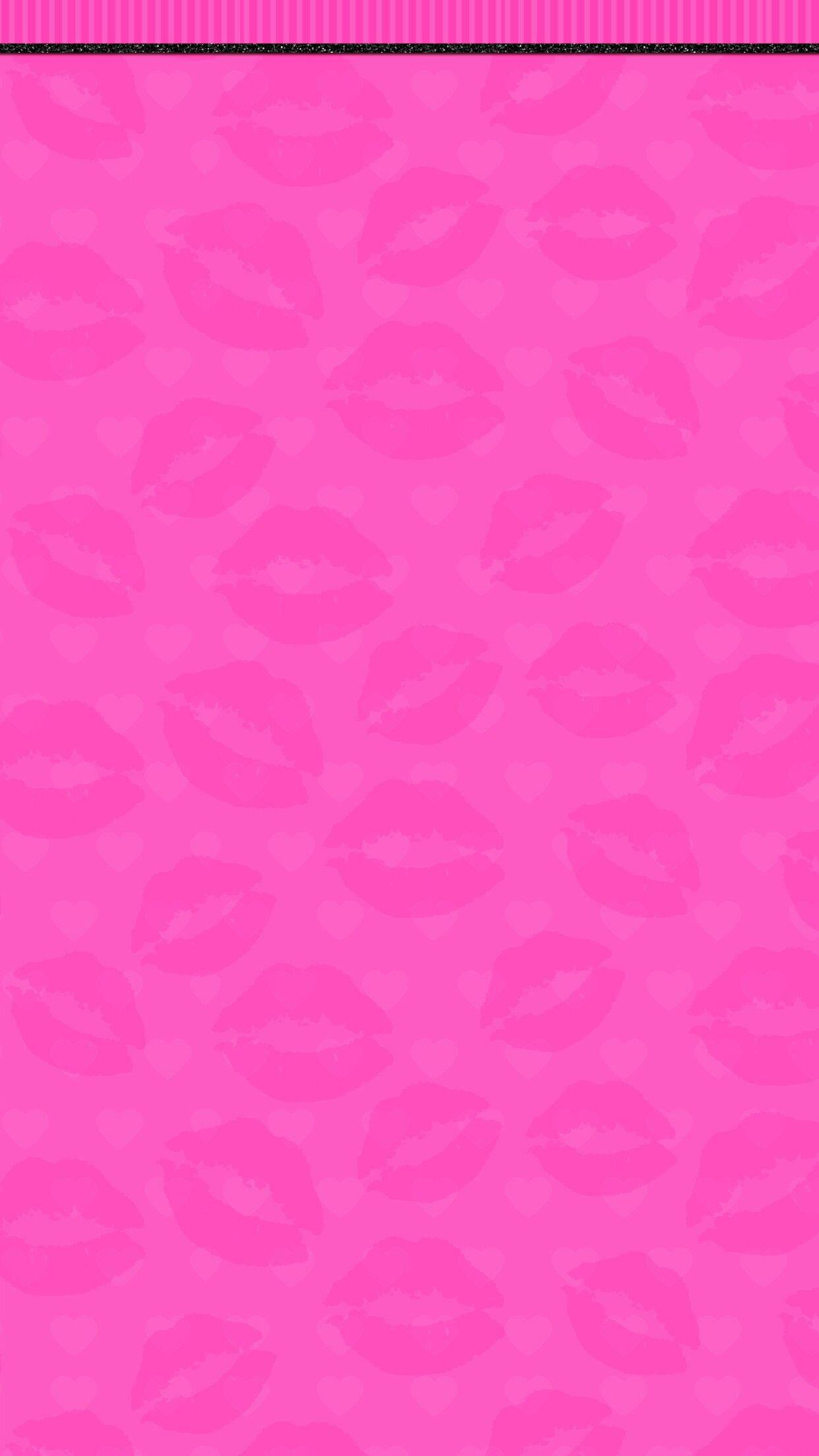 Pretty Phone Pink Kiss Marks — 1242x2208 wallpaper
