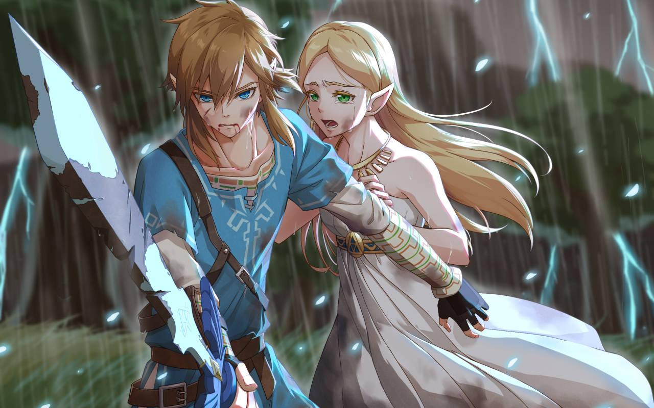 Princess Zelda grieving with tears — 1280x800 wallpaper