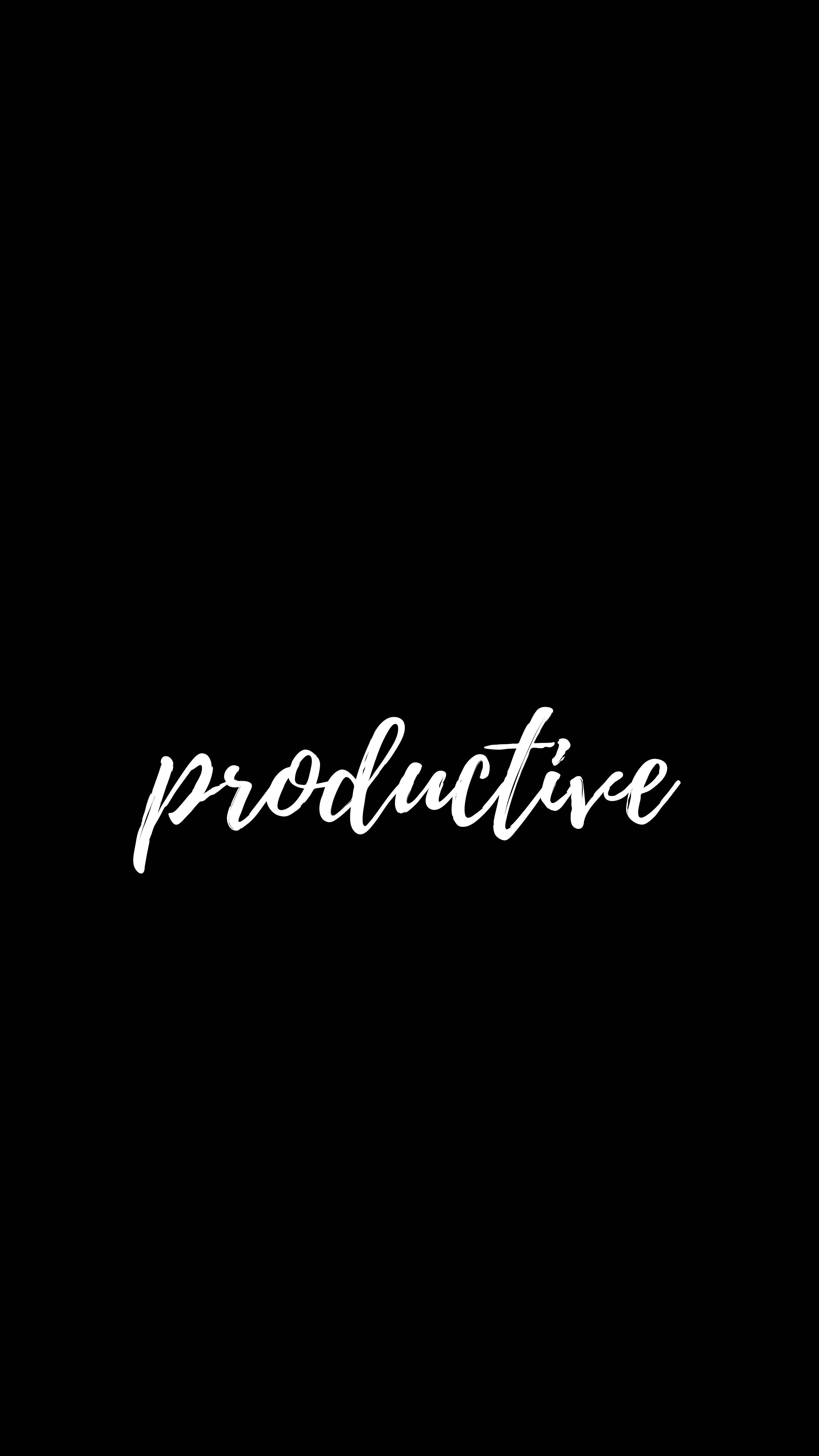 Productive Motivational Word Lettering — 3240x5760 wallpaper