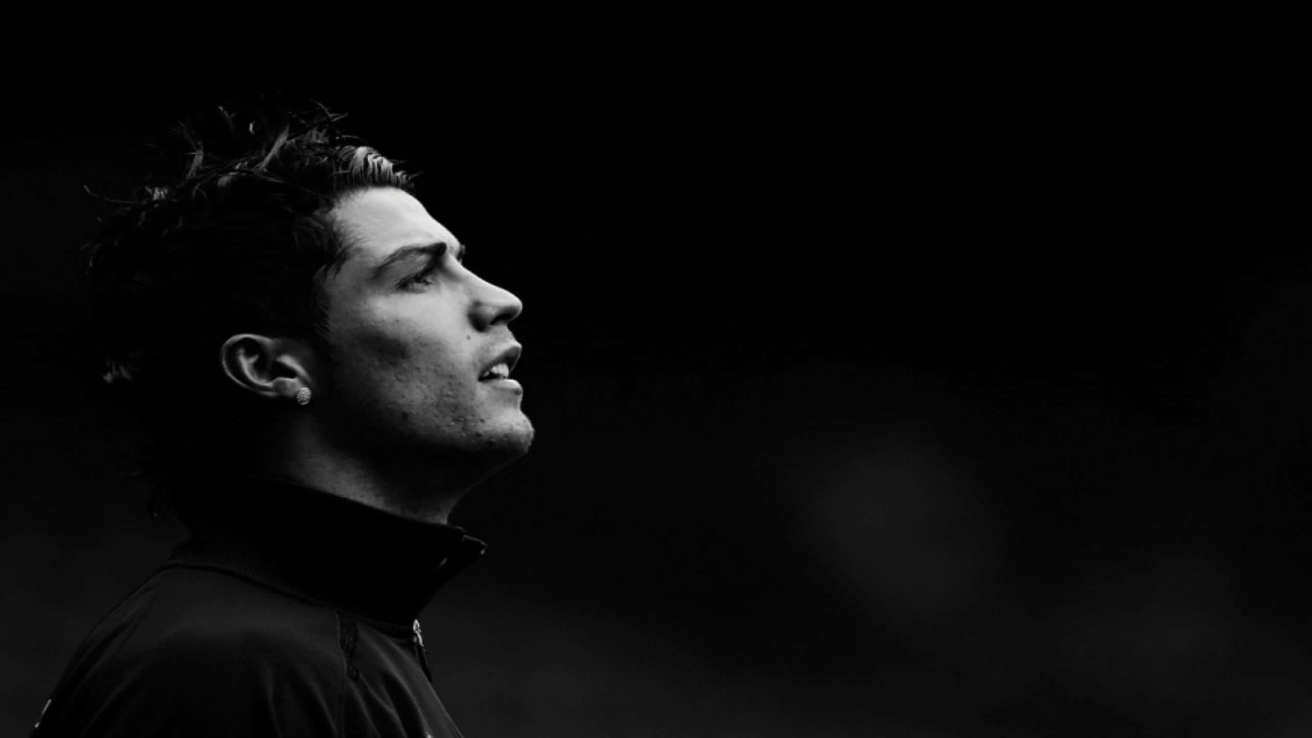 Professional football star Cristiano Ronaldo showing off his skills